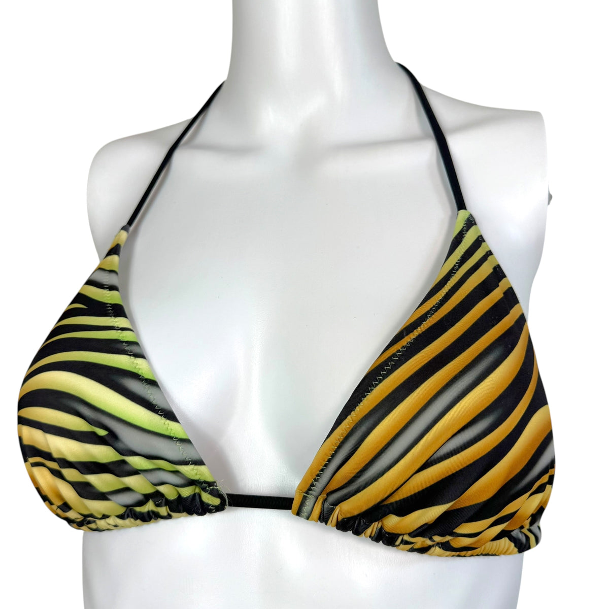 Roberto Cavalli Zebra Print Bikini Set Yellow Green