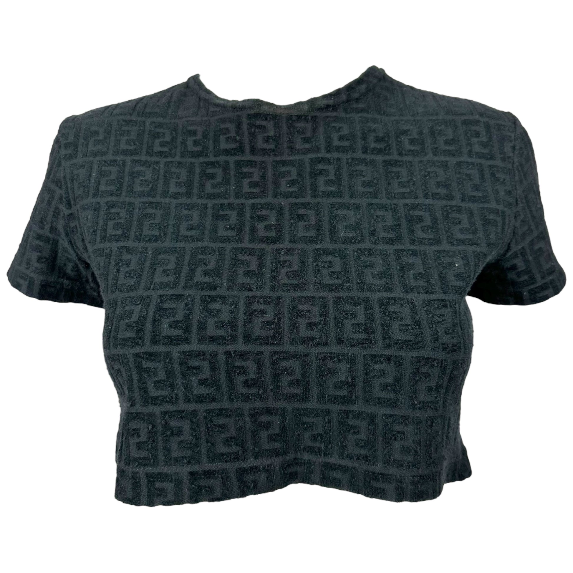 Fendi Monogram Black Terry Crop Top - Outfit Repeater