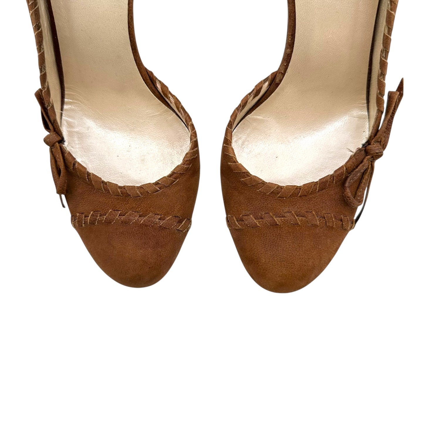 Christian Dior Brown Suede Whipstitch Heels