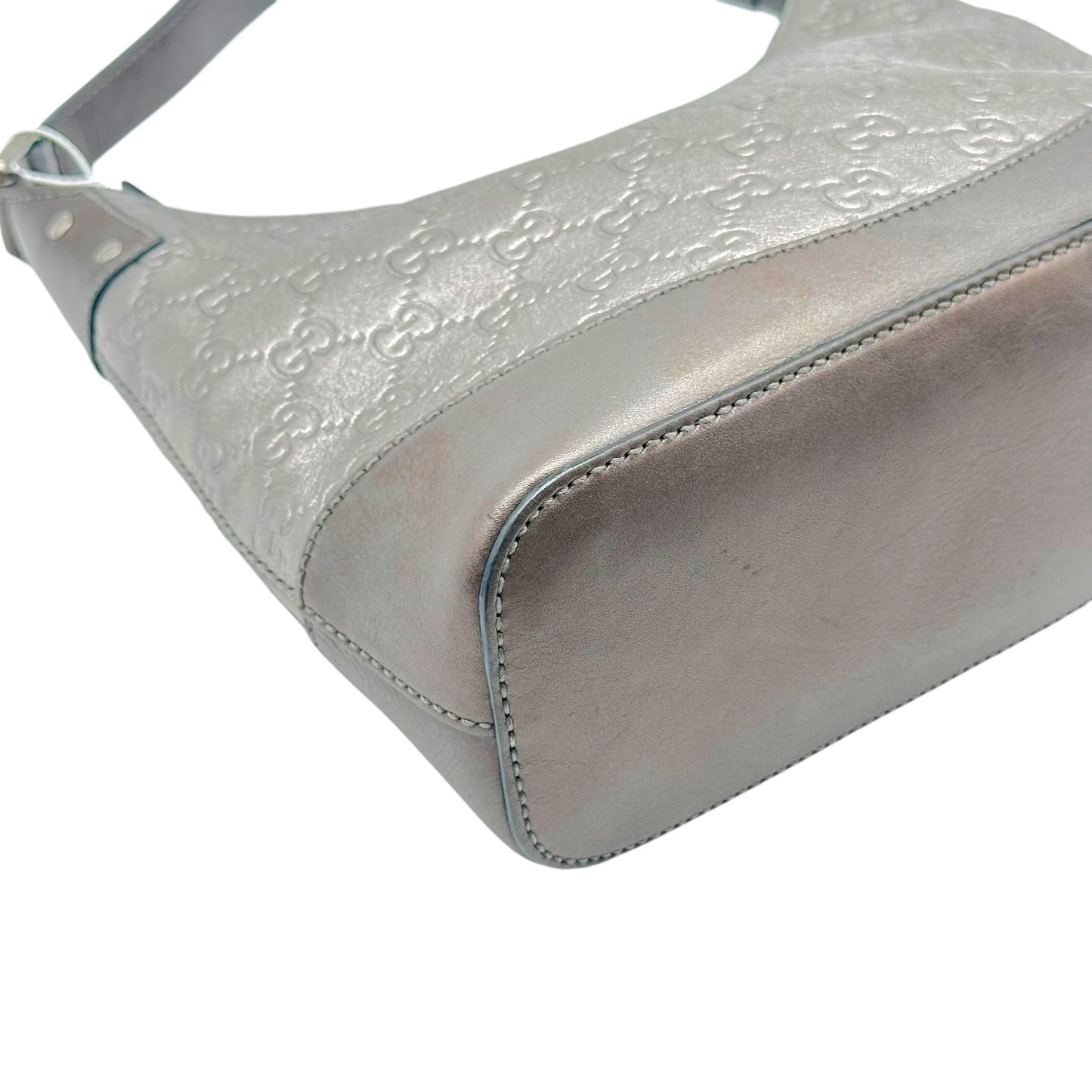 Gucci Metallic Silver Guccissima Shoulder Bag