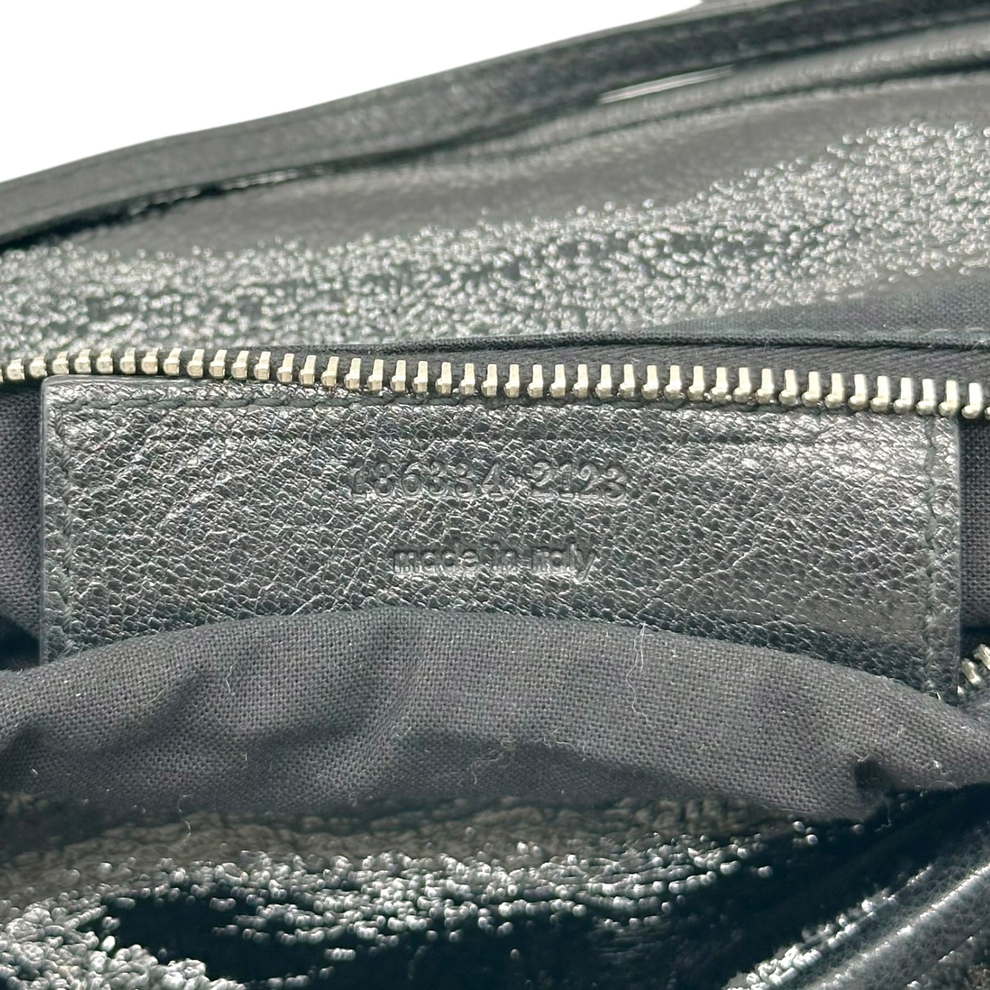 Balenciaga Black Leather Crest Logo Papillon Bag
