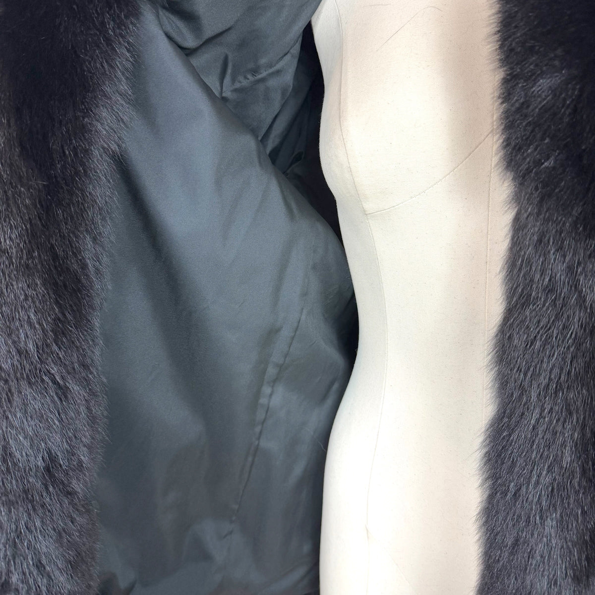 Emba Black Faux Fur Coat 1990s Vintage