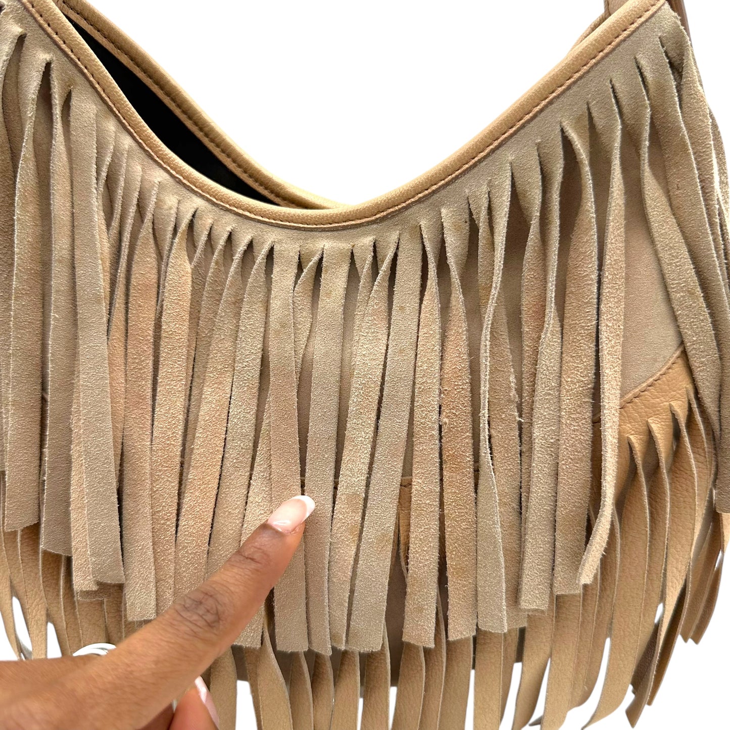 Yves Saint Laurent Rive Gauche by Tom Ford Tan Suede Fringe Shoulder Bag