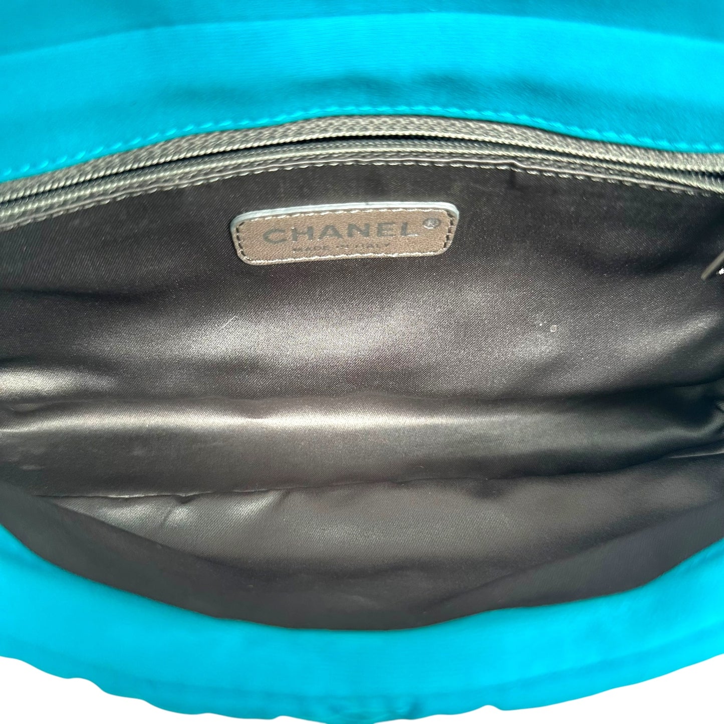Chanel Turquoise Fabric Bubble Quilt Flap Shoulder Bag 2008-09