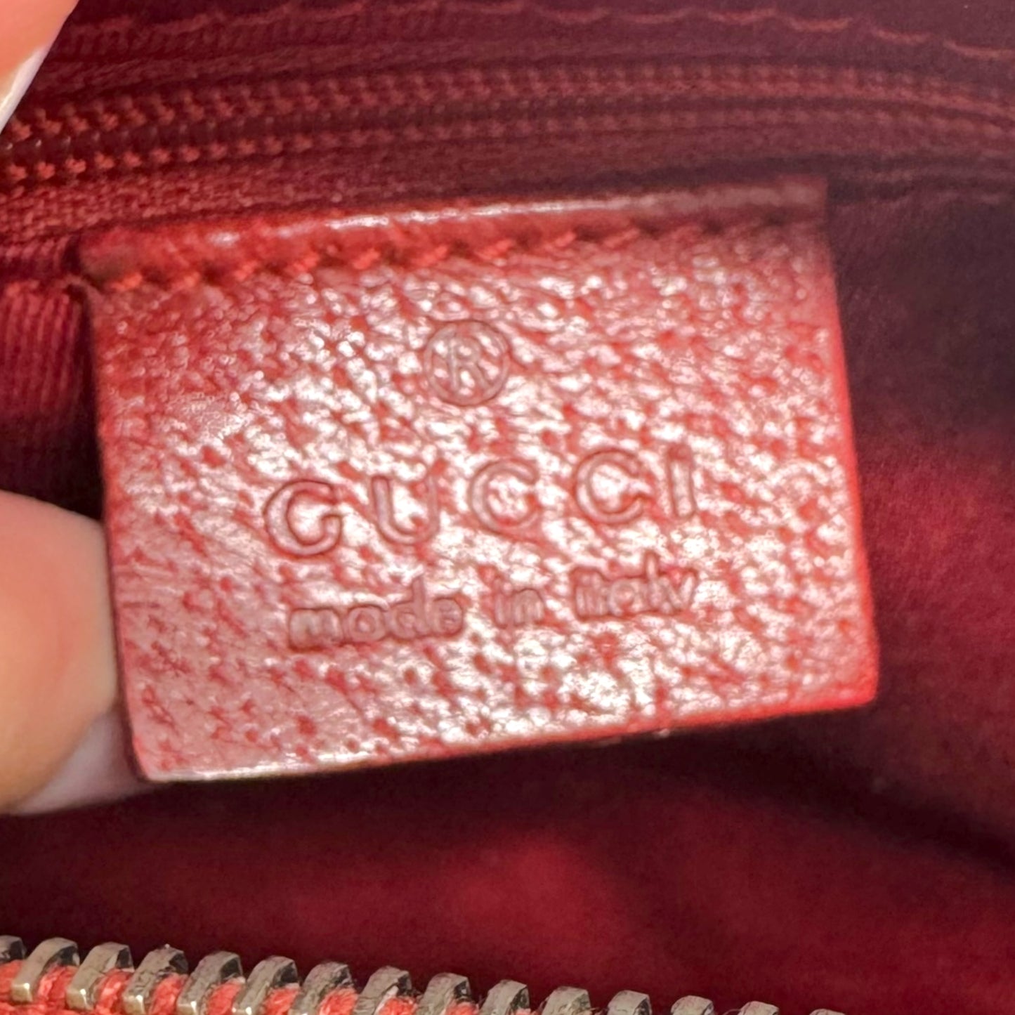 Gucci Red Canvas Monogram Mini Bag