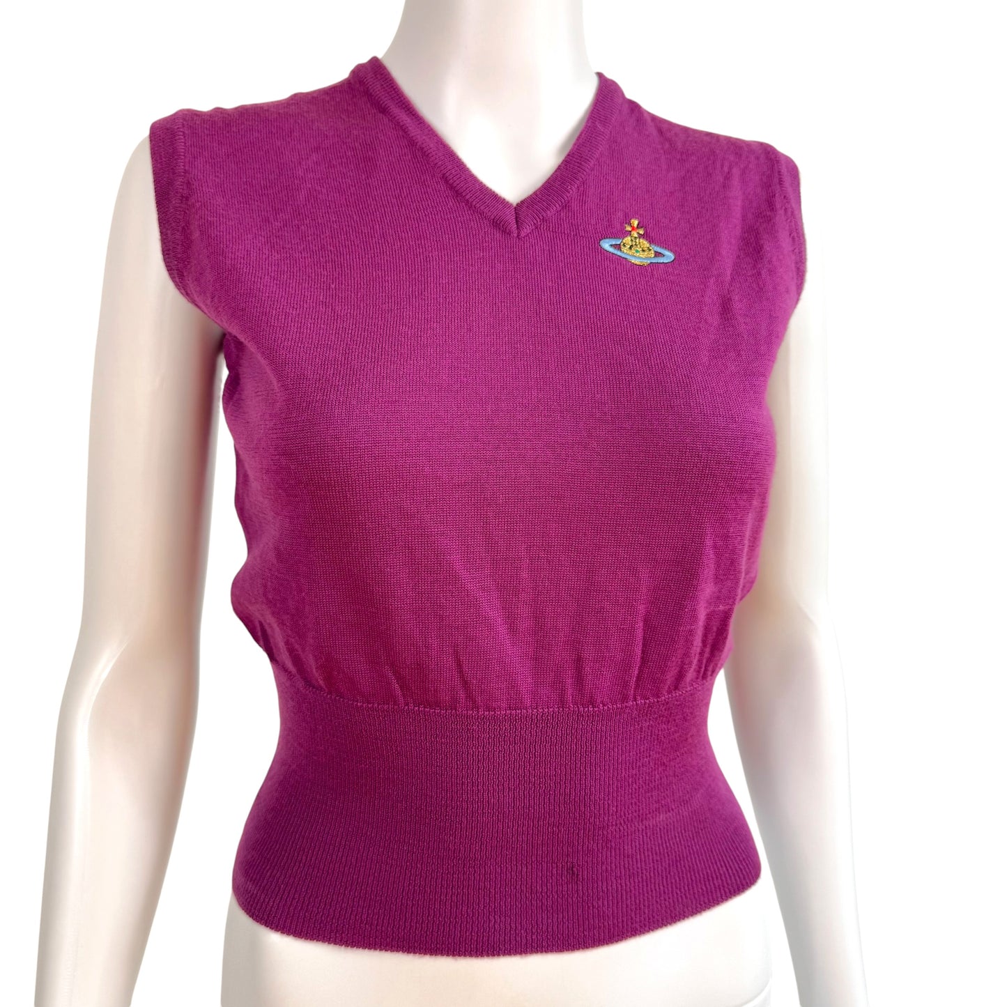 Vivienne Westwood Red Label Purple Knit Orb Logo Vest Tank Top