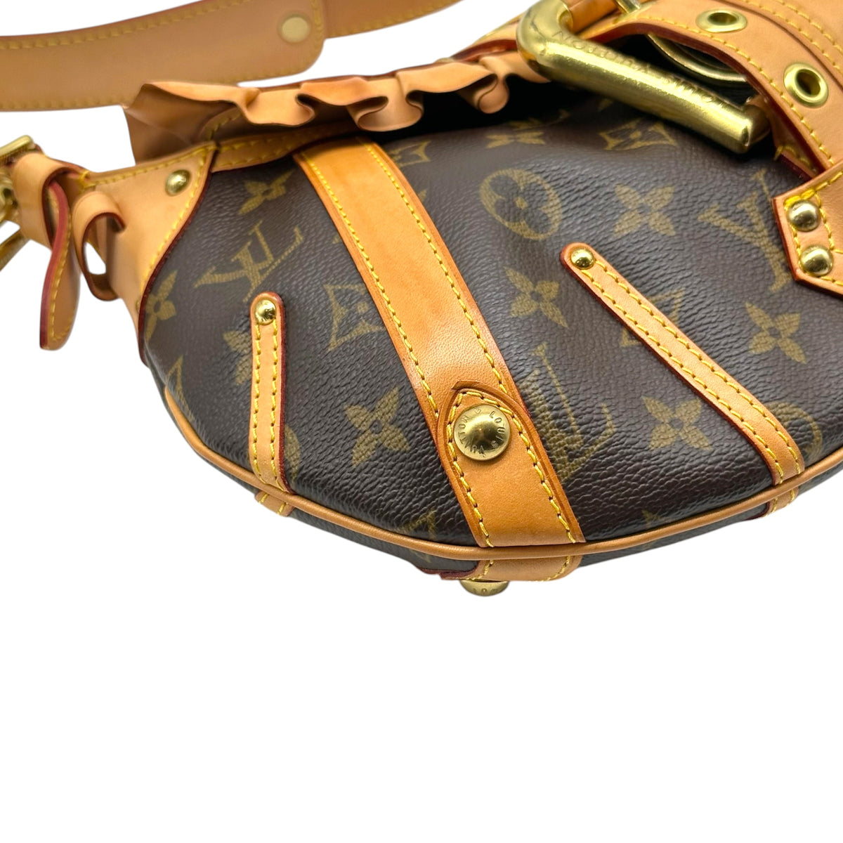 Louis Vuitton Shoulder Bag Classic Monogram Tan Leather