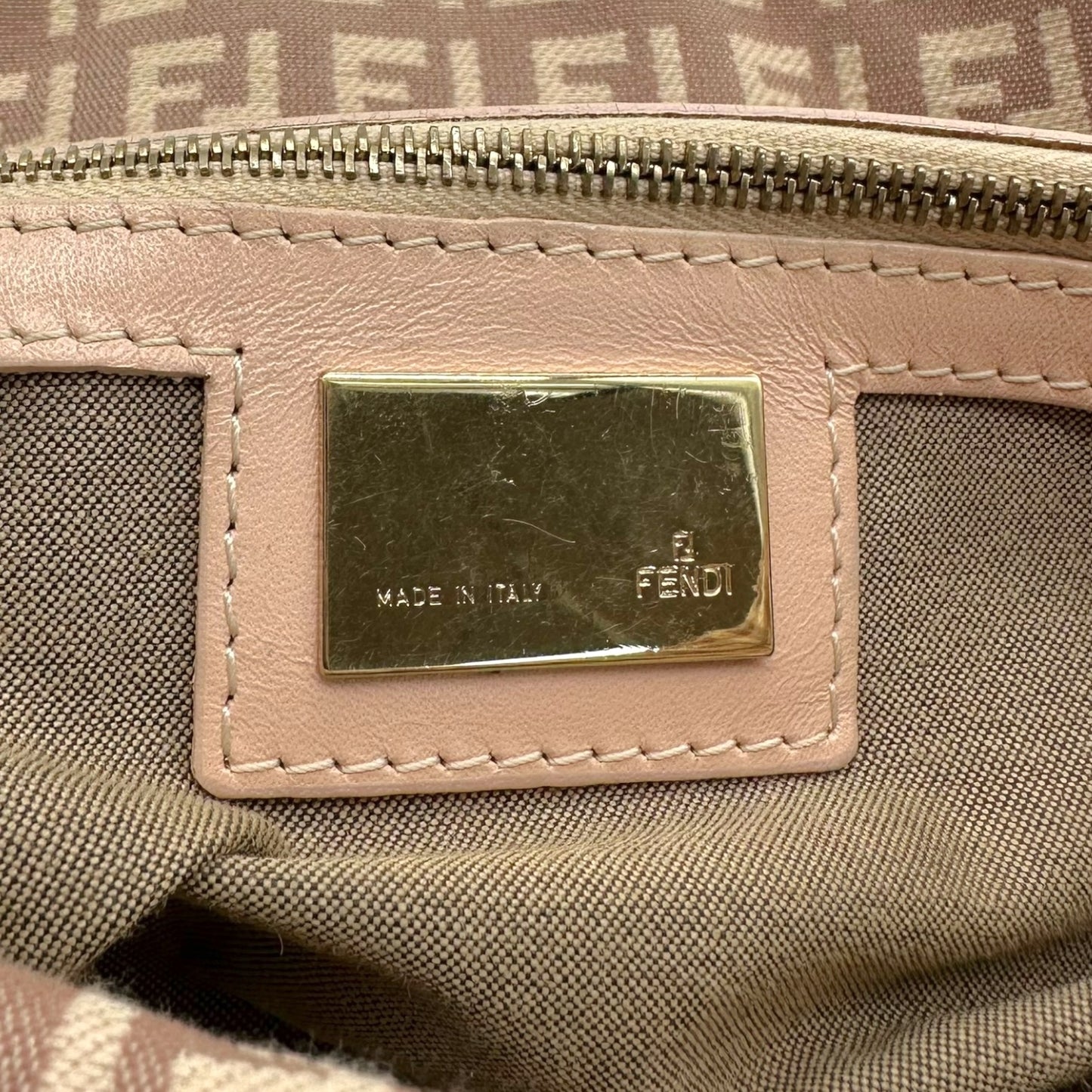 Fendi Pink Zucchino Monogram Foldover Baguette Bag - Outfit Repeater
