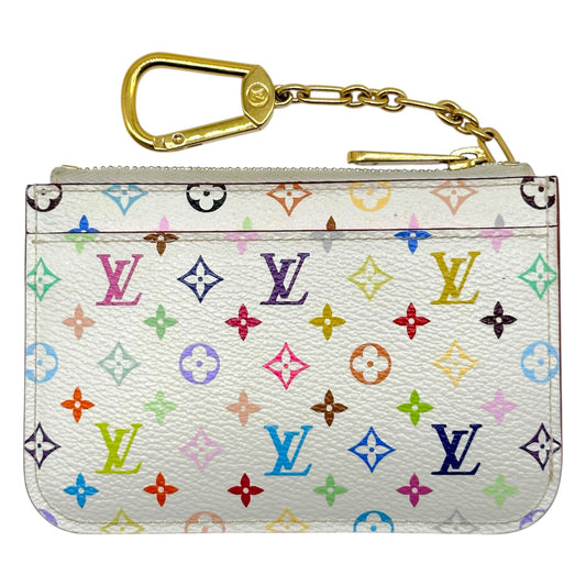 Louis Vuitton Zippered Card Holder Wallet White Multicolor