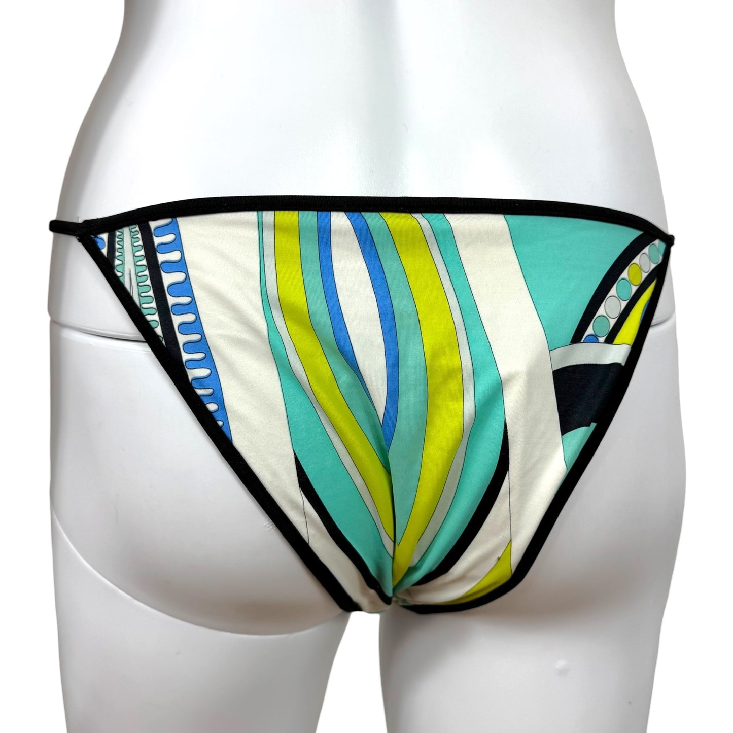 Emilio Pucci Blue & Green Printed Bikini & Micro Short Set