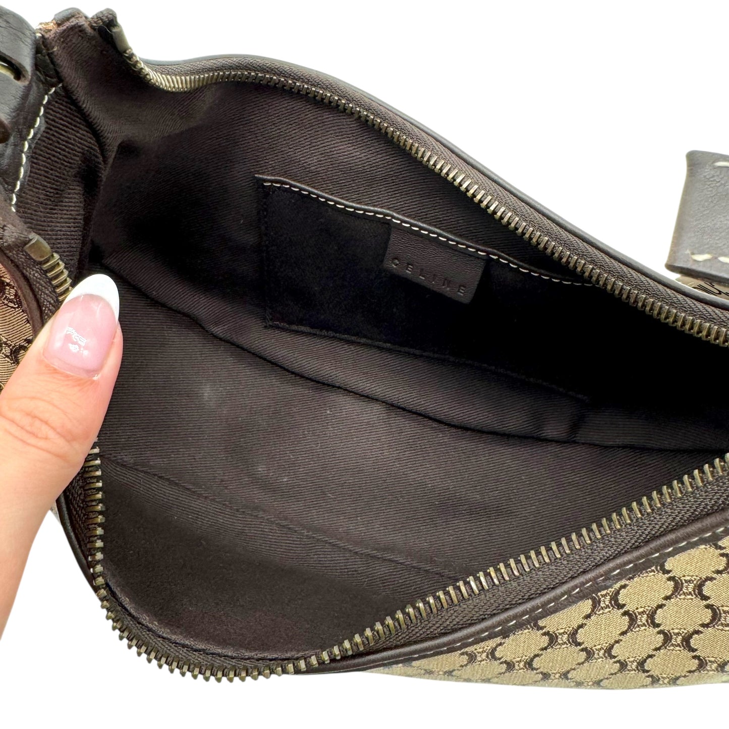 Celine Brown Triomphe Monogram Ava Bag - Outfit Repeater