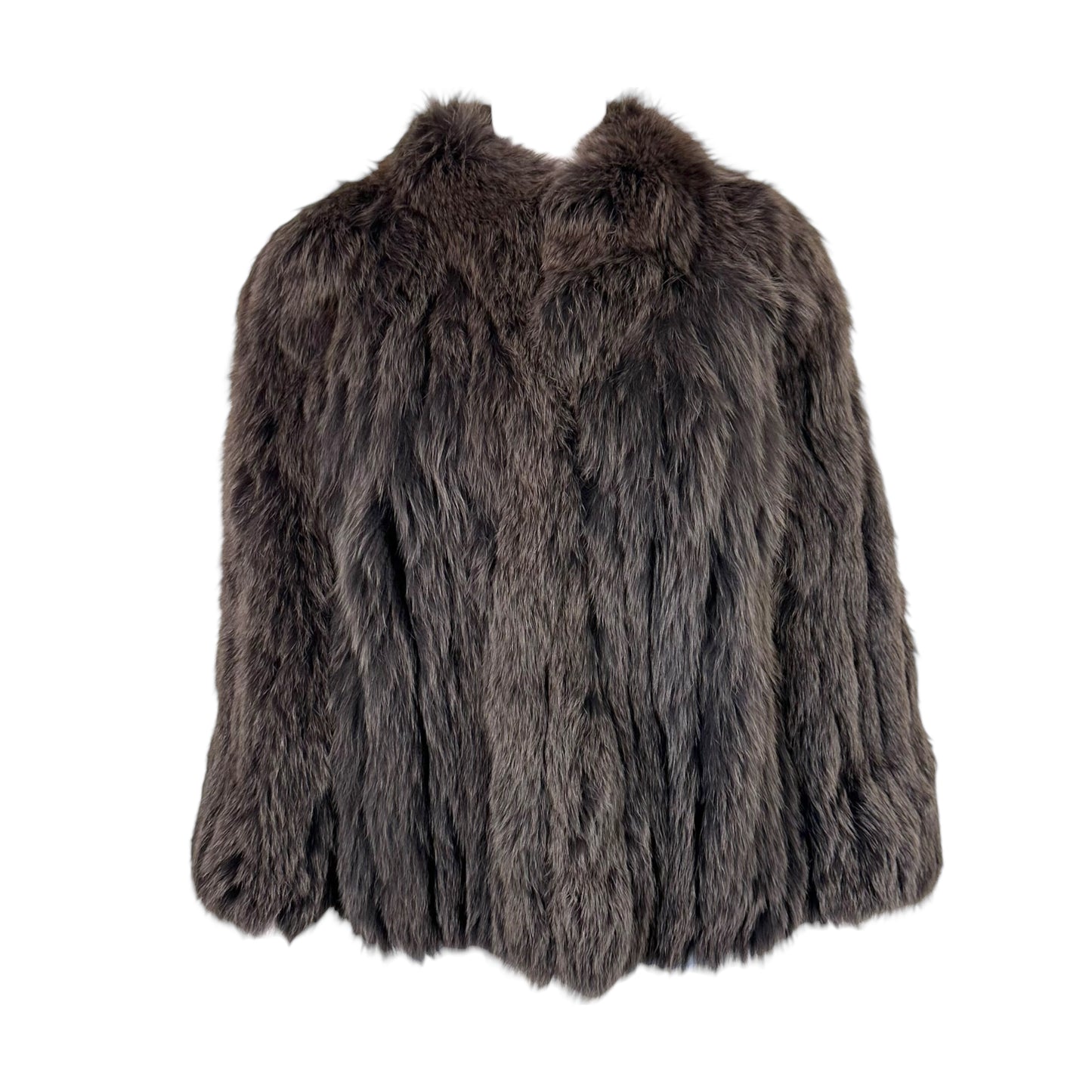 Vintage Saga Dark Gray Fox Fur Coat