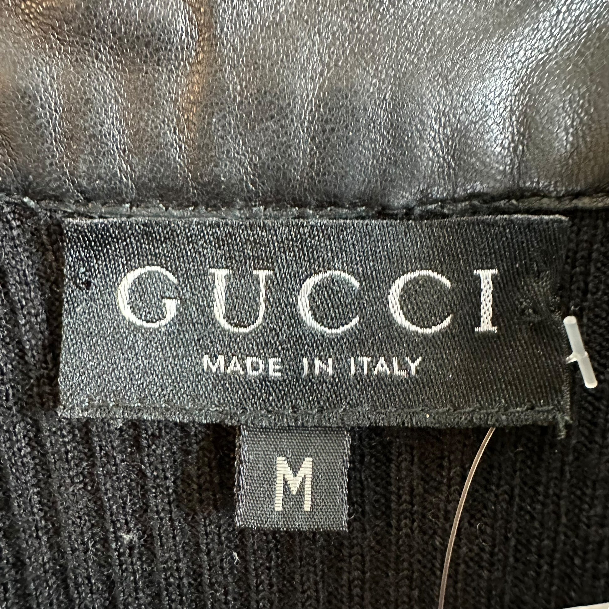 Gucci F/W 1996 Black Wool & Leather Knit Sweater - Outfit Repeater