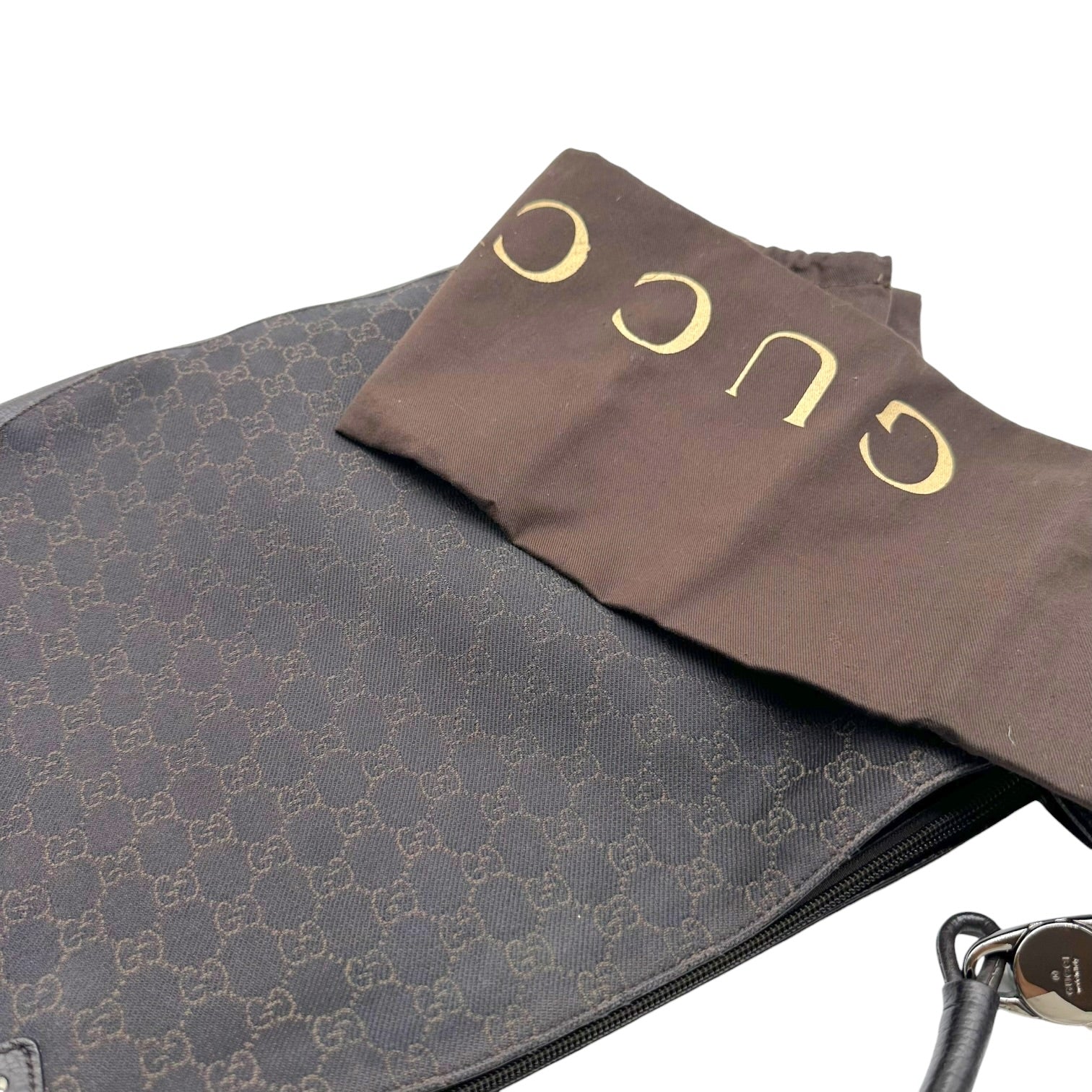 Gucci Brown Monogram Canvas Large Hobo Bag