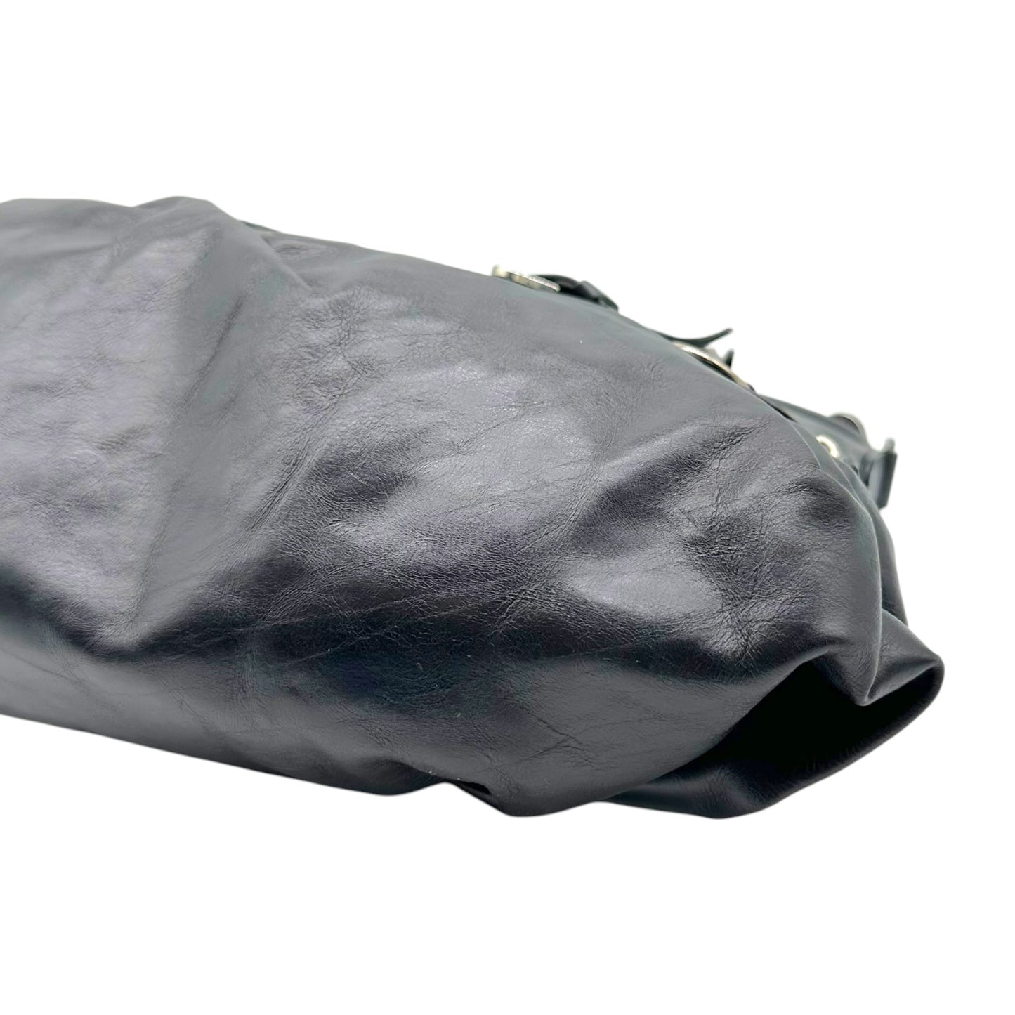 Christian Dior Black Leather Corset Shoulder Bag