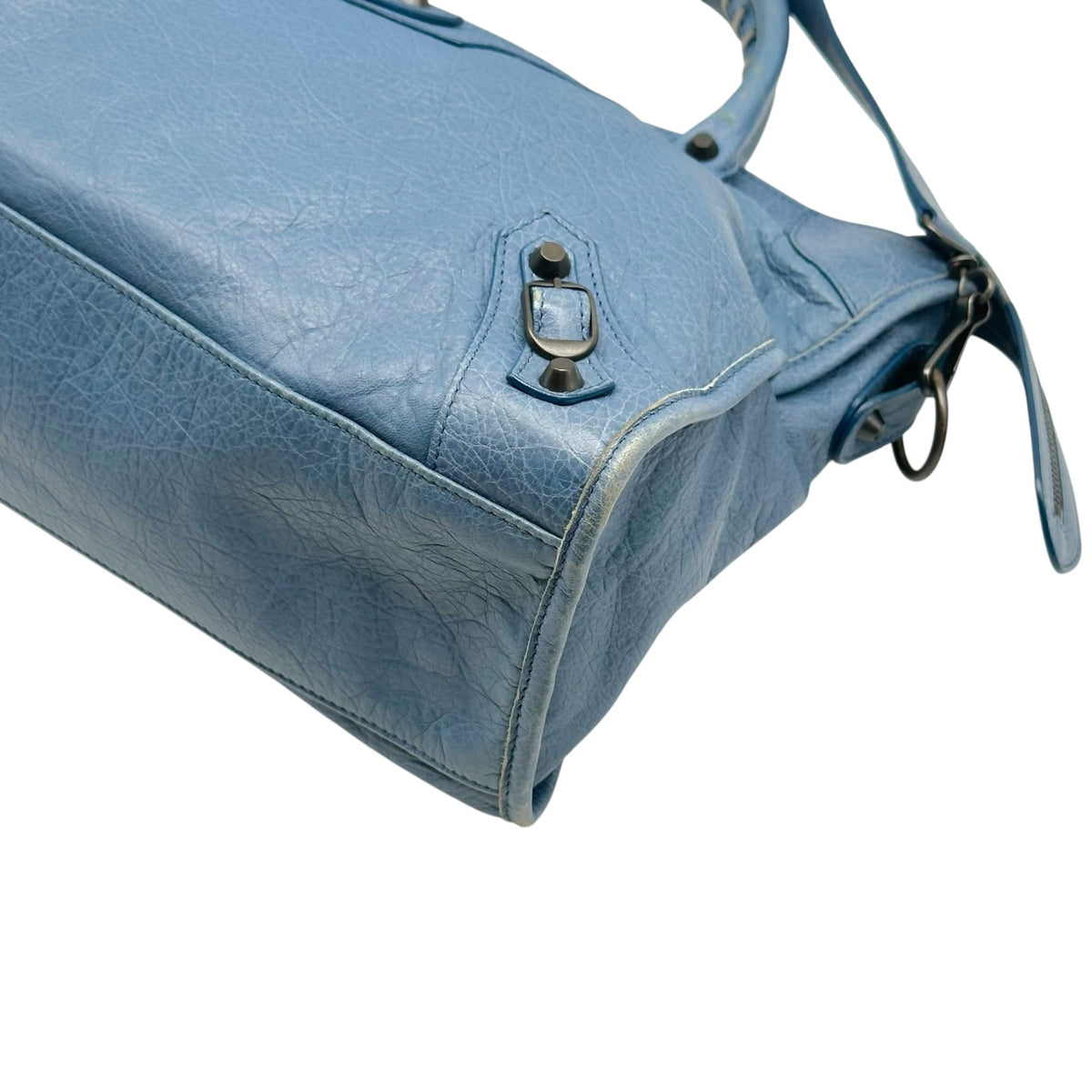 Balenciaga Blue Leather 2-Way City Bag