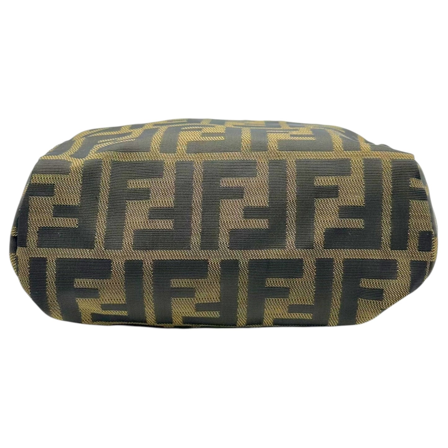 Fendi Brown Classic Zucca Monogram Top Handle Square Pochette Bag