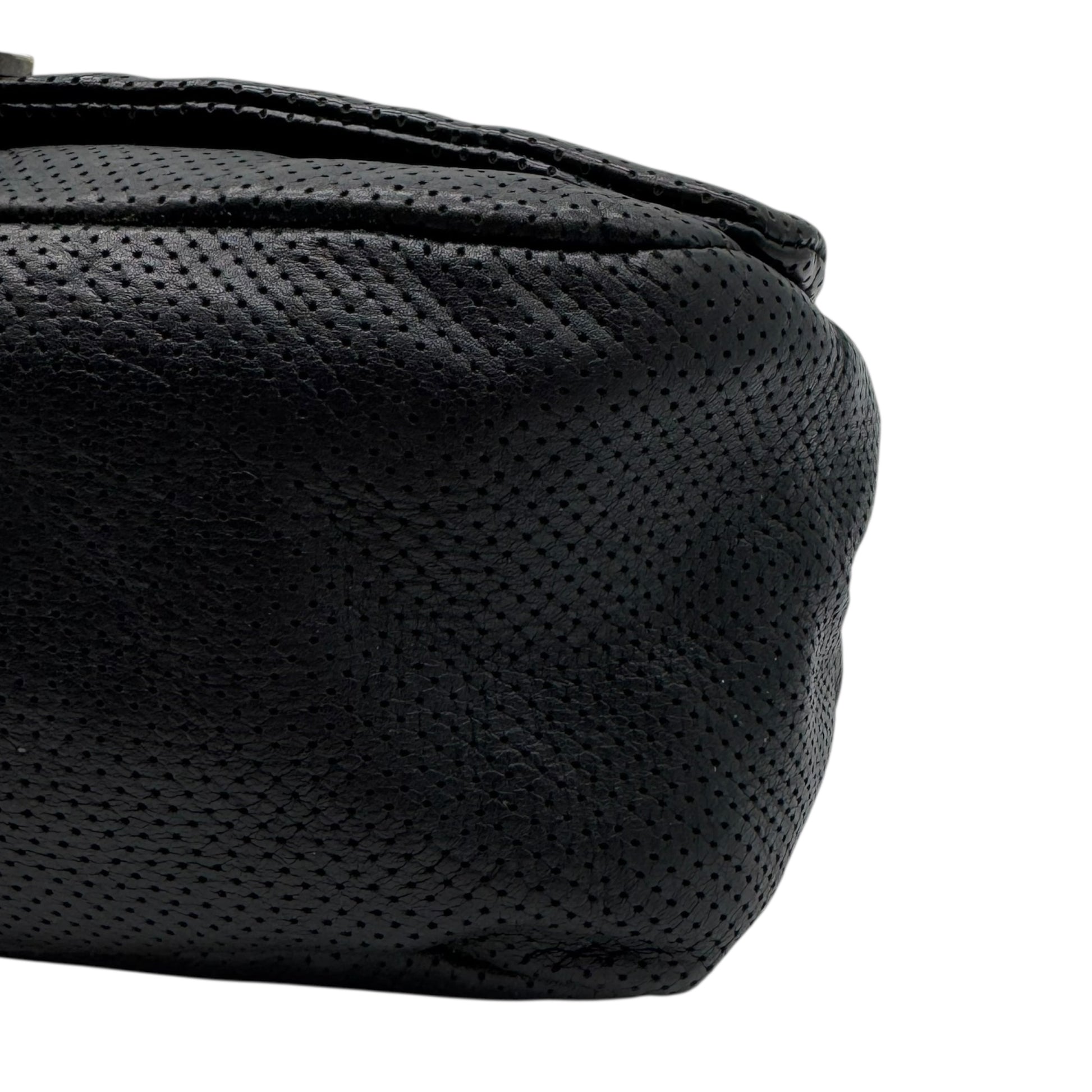 Chanel Black Perforated Leather Shoulder Bag - Outfit Repeater