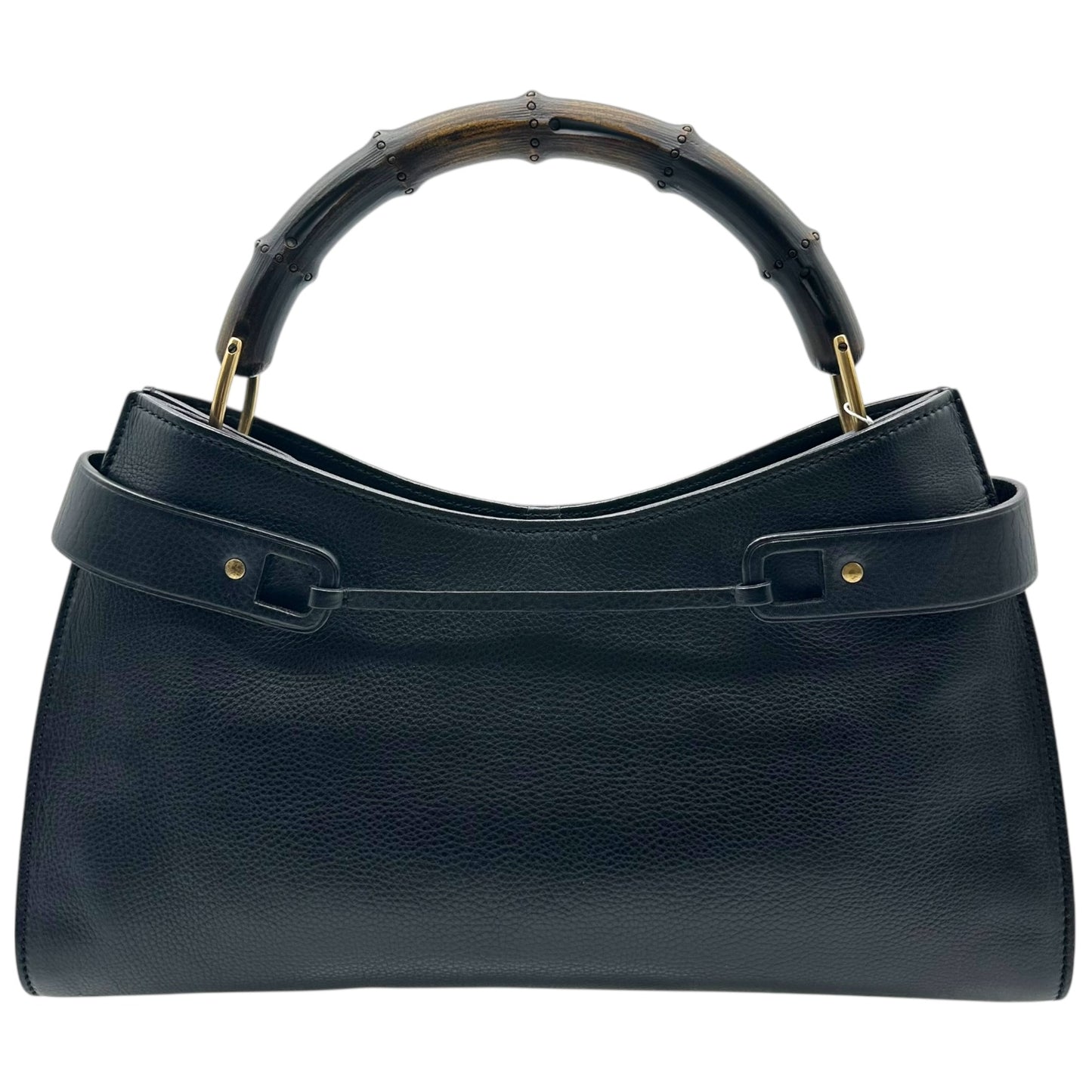 Gucci by Tom Ford Black Leather Bamboo Handle Shoulder Bag - Outfit Repeater