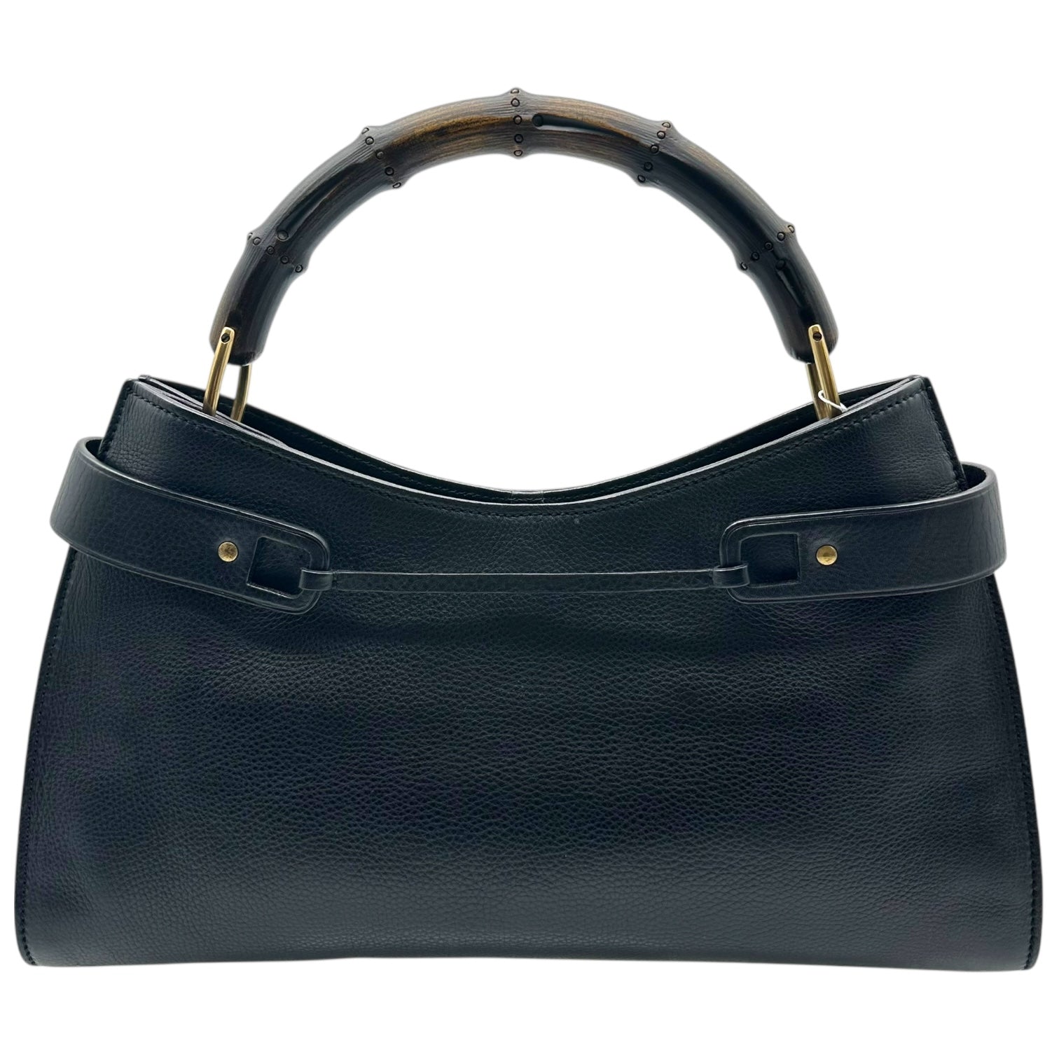 Gucci by Tom Ford Black Leather Bamboo Handle Shoulder Bag - Outfit Repeater