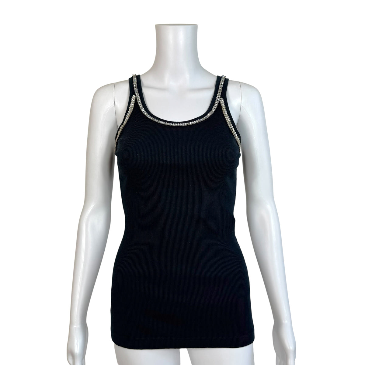 Dolce & Gabbana Black Rhinestone Logo Graphic Tank