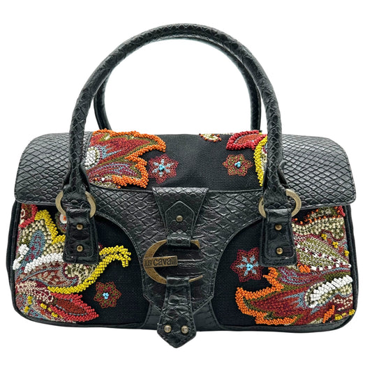 Just Cavalli Roberto Cavalli Beaded Floral & Snakeskin Bag