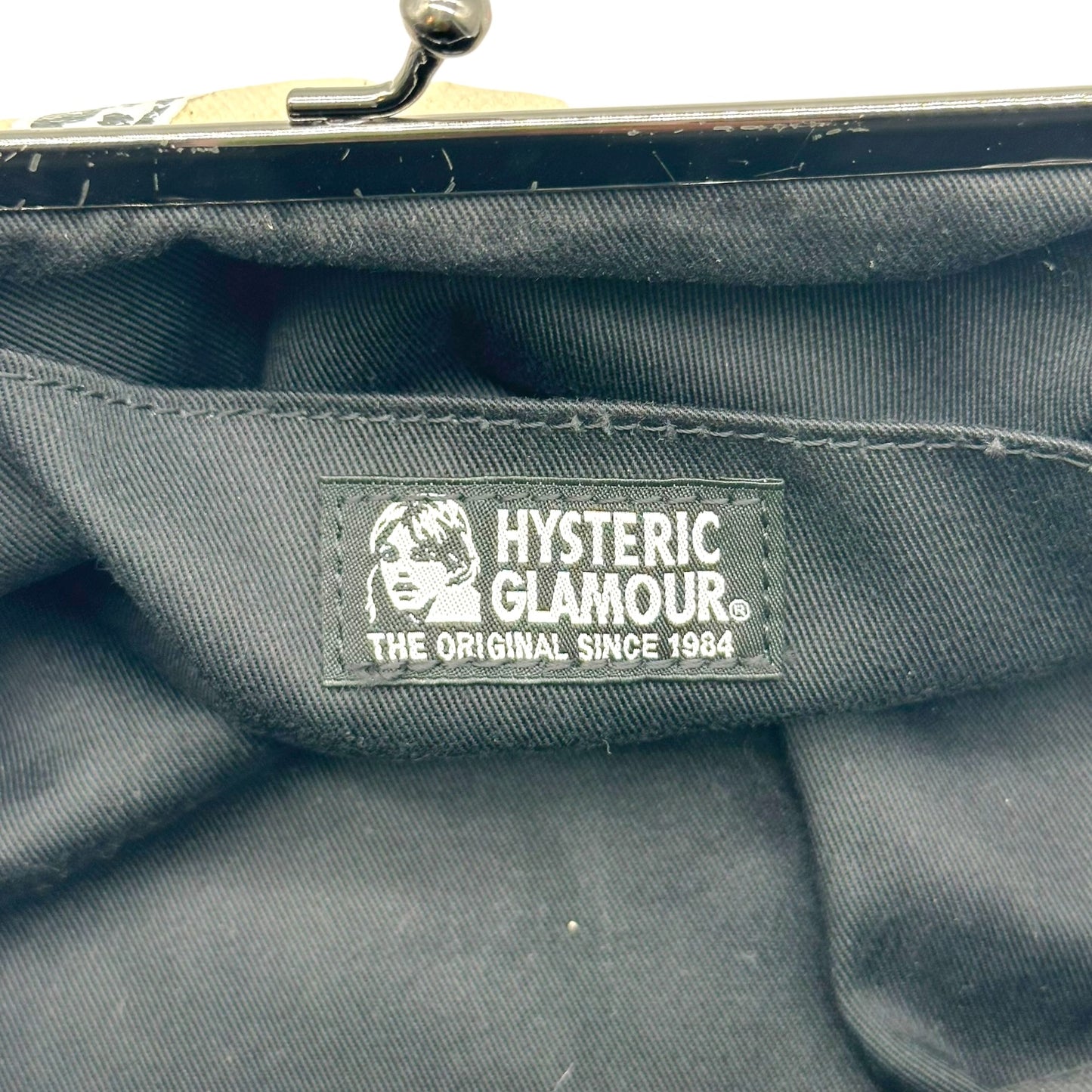 Hysteric Glamour Mini Canvas Logo Sticker Kisslock 2-Way Clutch Bag