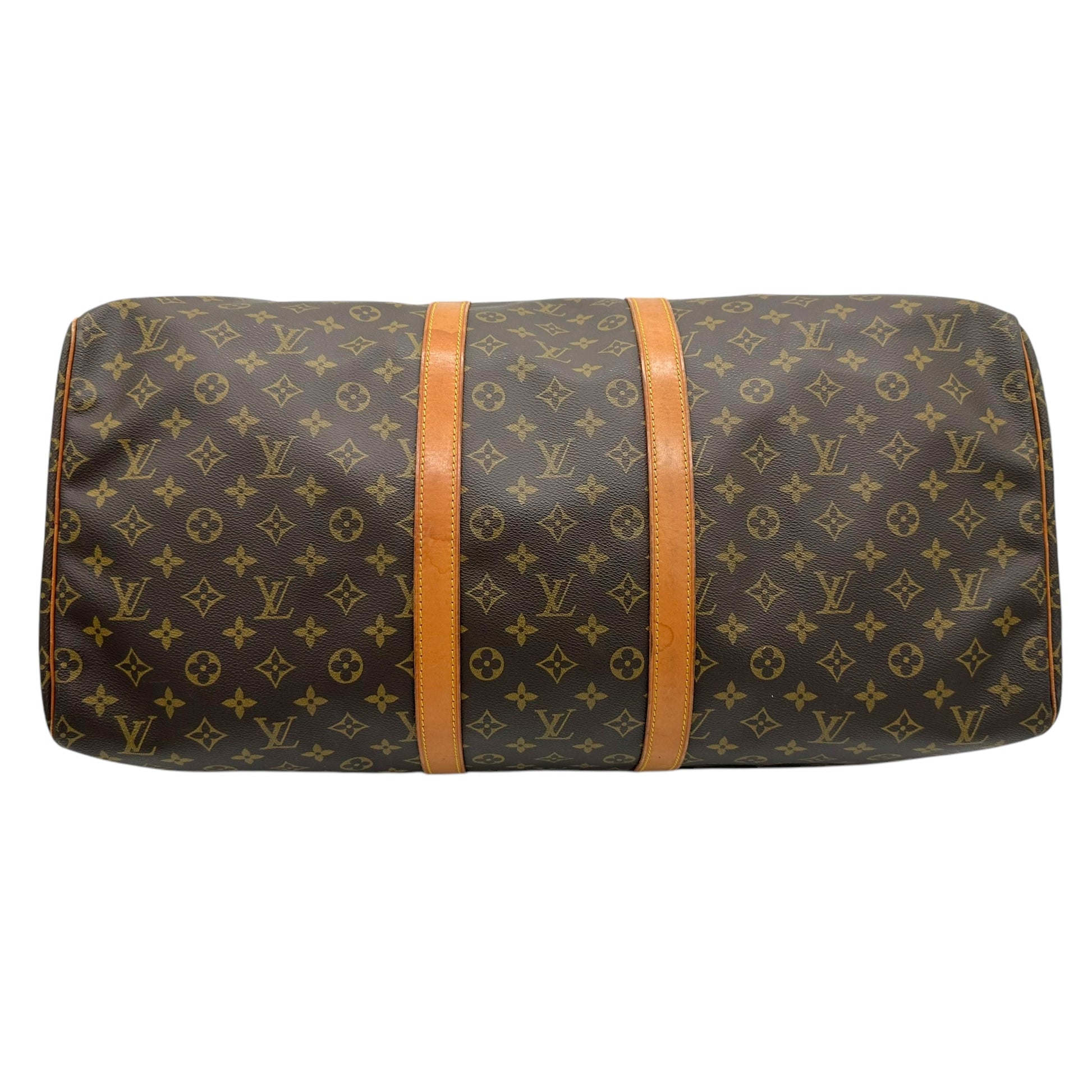Louis Vuitton Brown Monogram Keepall 55 Duffle Bag - Outfit Repeater