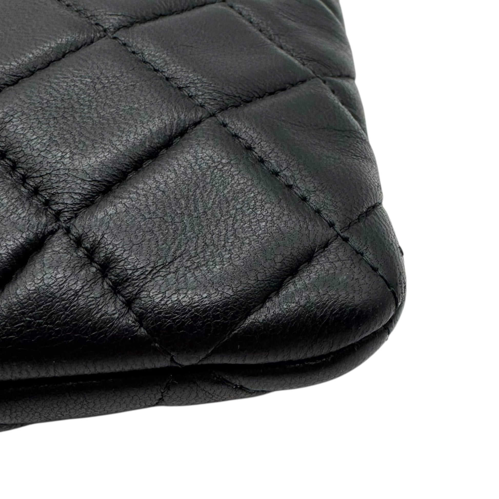 Chanel Matelasse Black Lambskin Quilted Large O-Case Clutch Bag 2018 - Outfit Repeater