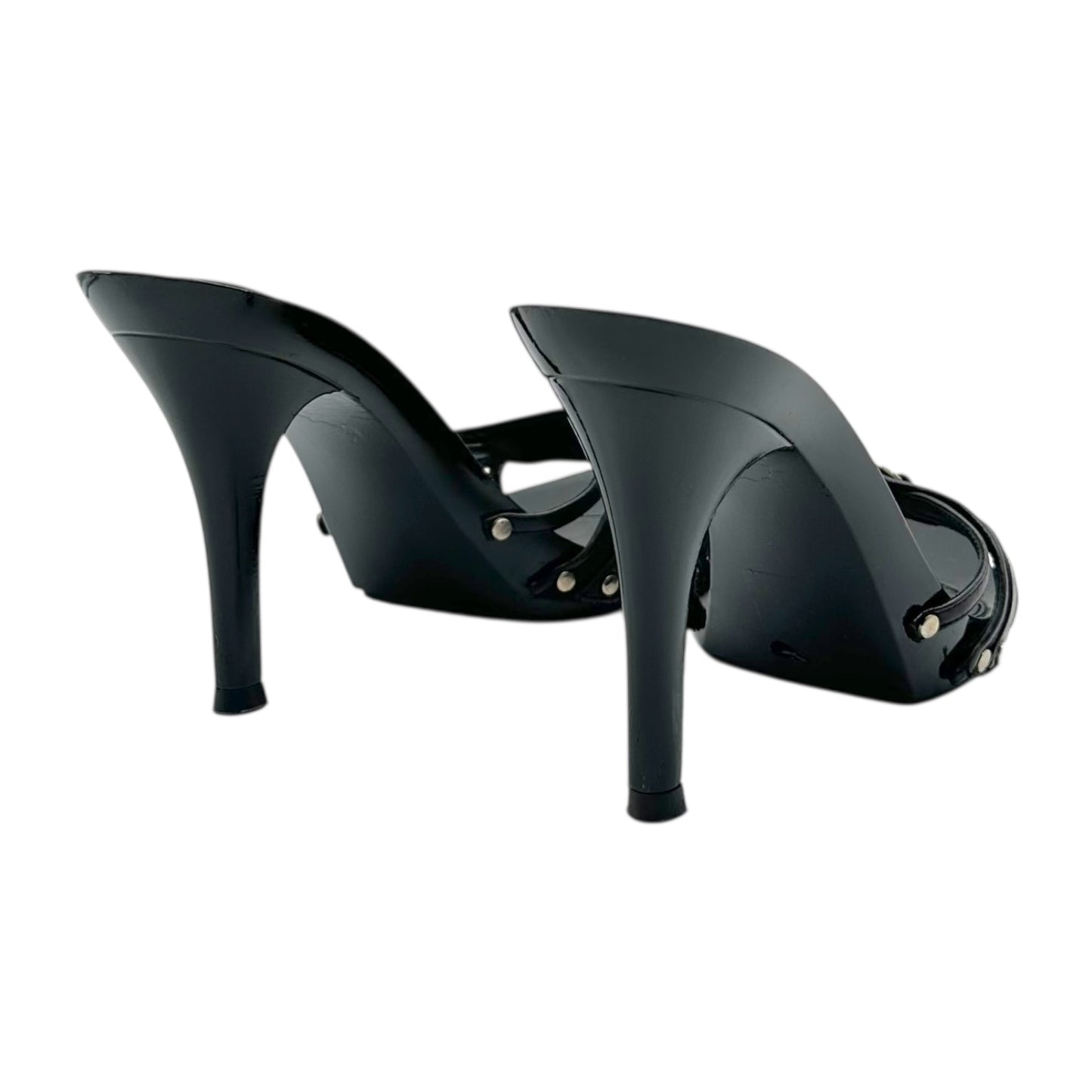 Christian Dior Black Studded Street Chic Mule Heels