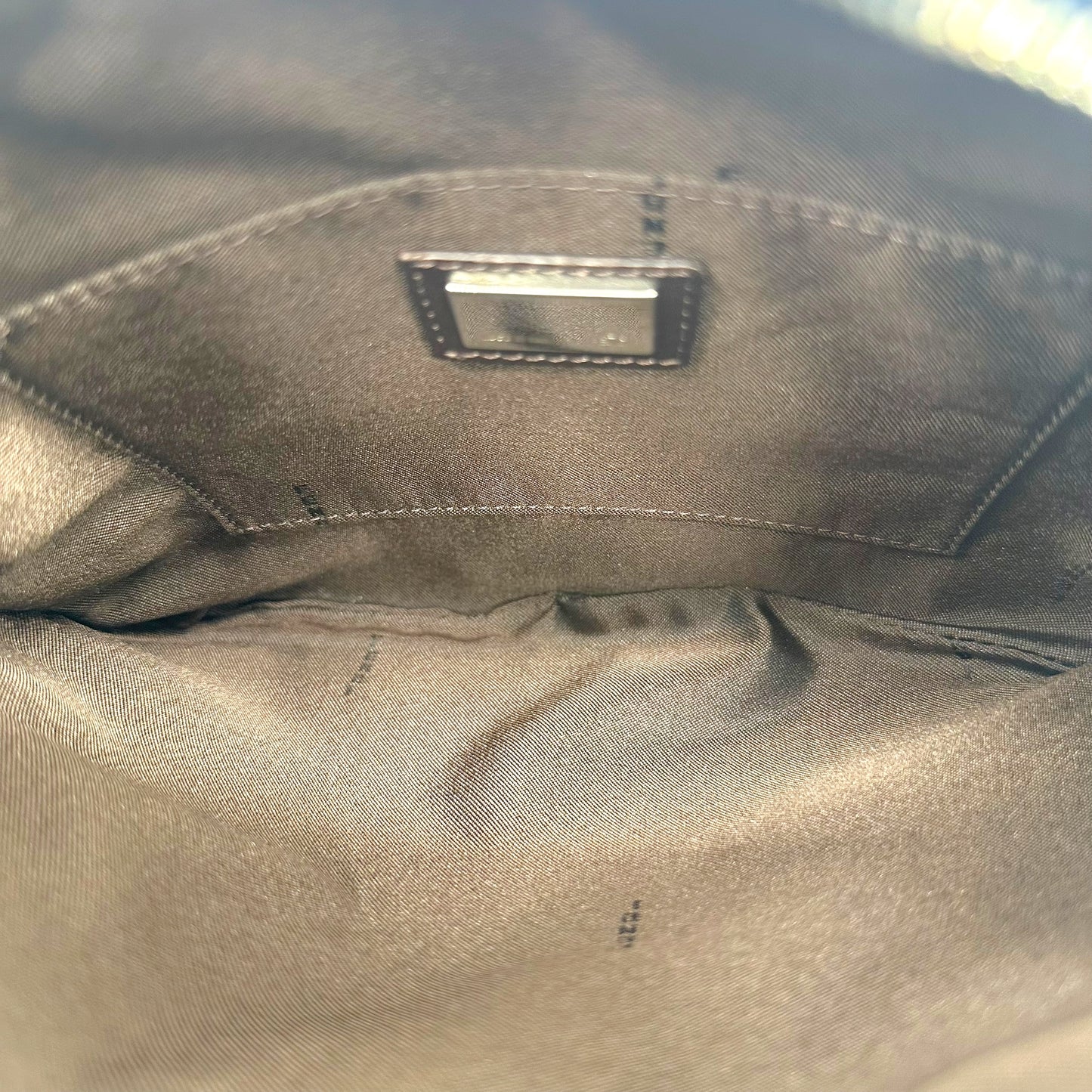 Fendi Blue Denim Zucchino Monogram Oyster Bag