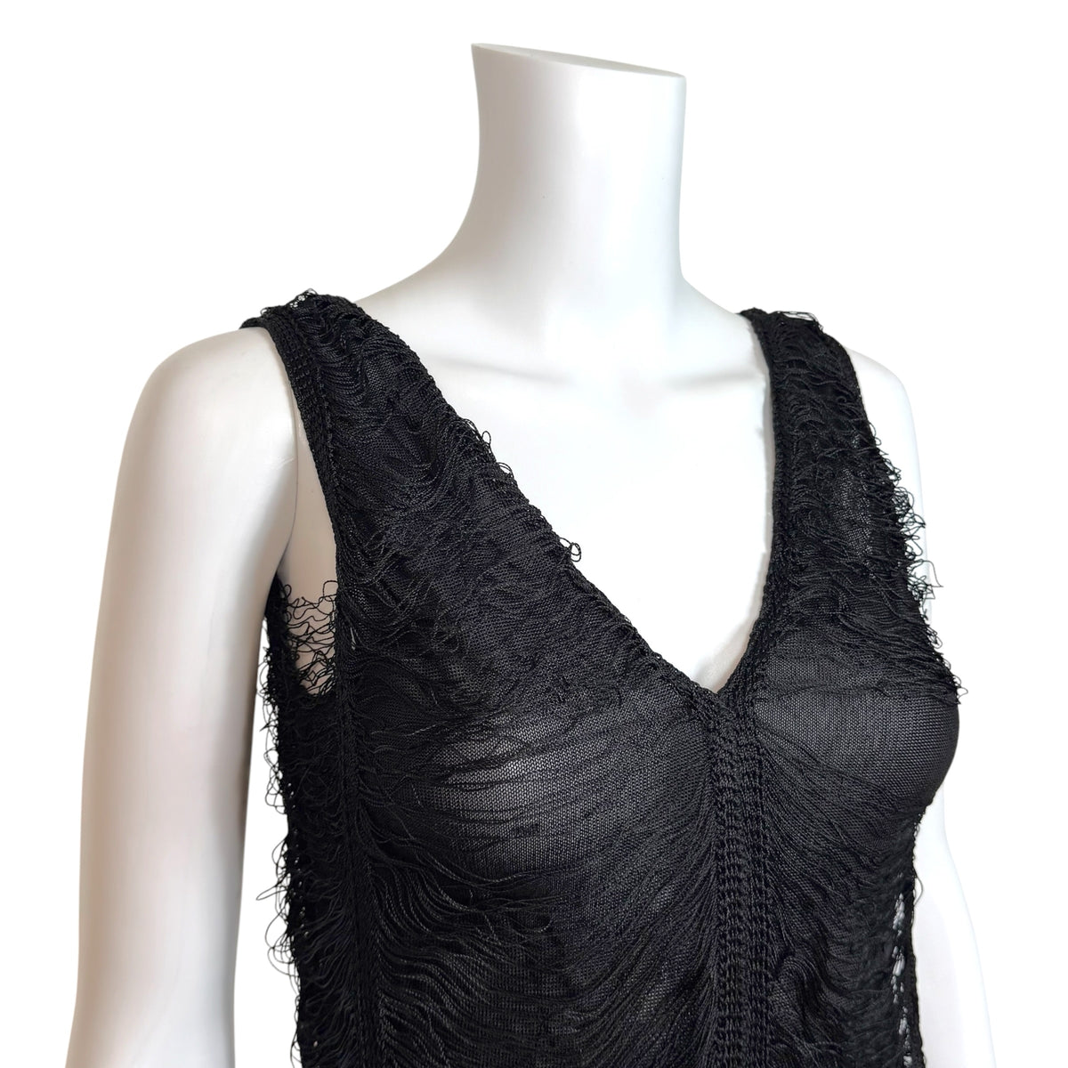 Jean Paul Gaultier Black Scalloped Fringe Top
