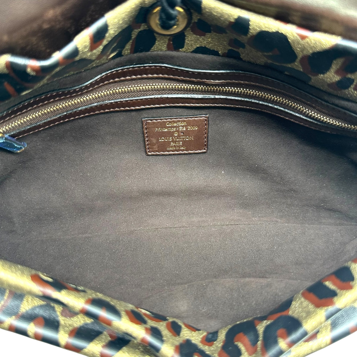 Louis Vuitton Clutch Bag Metallic Leopard Print