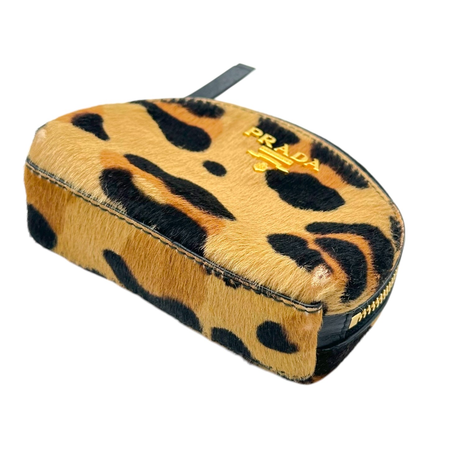 Prada Micro Cosmetic Pouch Leopard Print Ponyhair