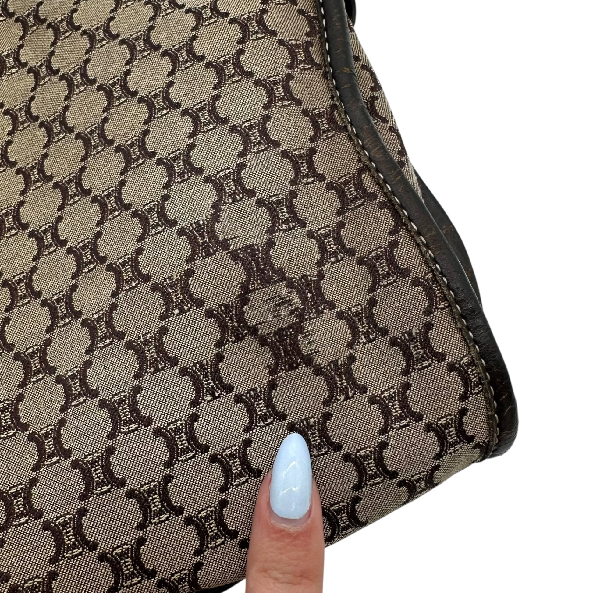 Celine Tan Small Triomphe Monogram Poulbot Bag - Outfit Repeater