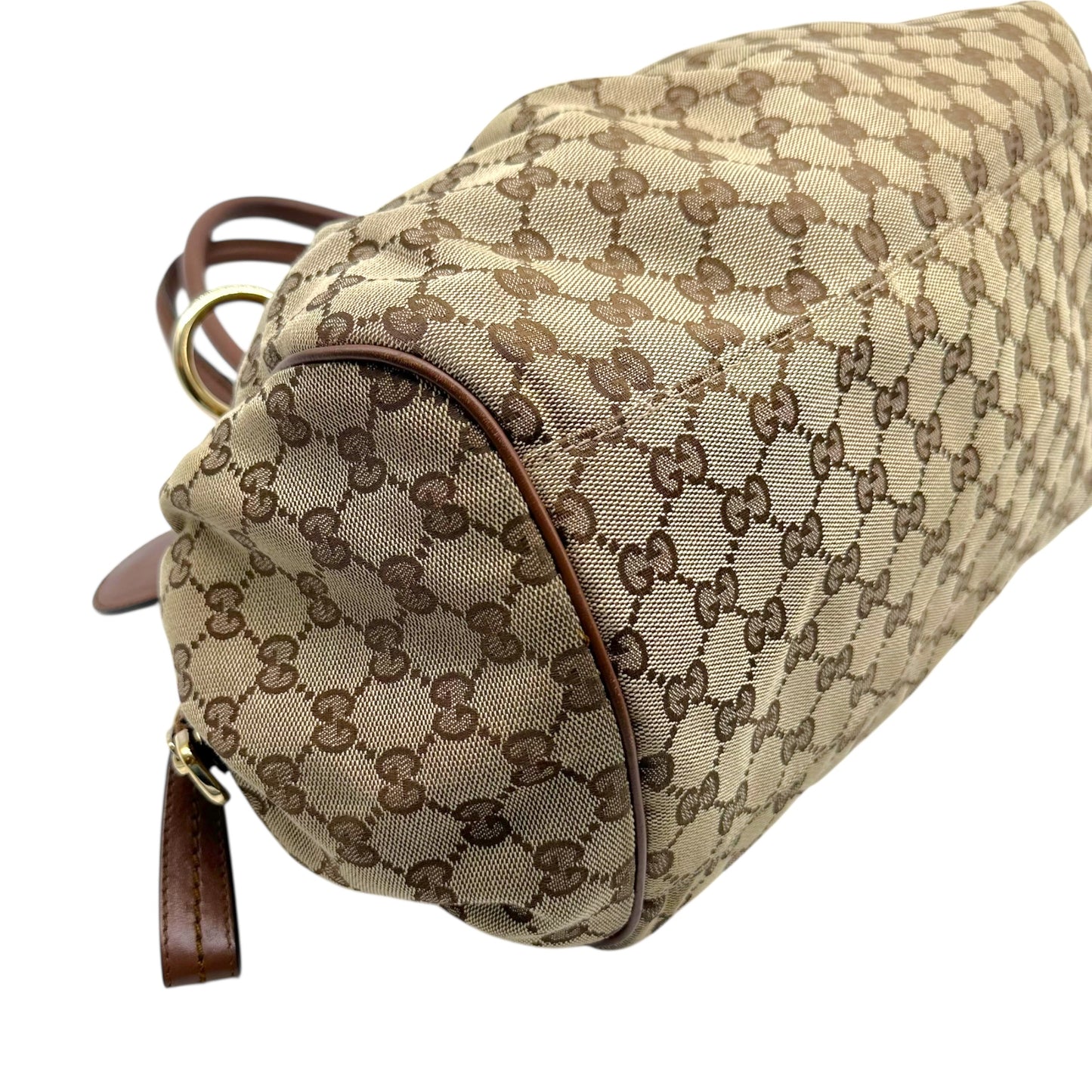 Gucci Tan Monogram & Brown Leather Sukey 2-Way Bag