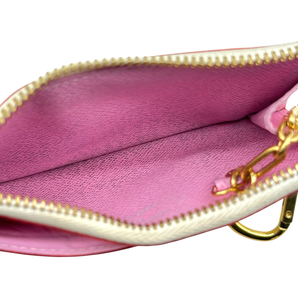 Louis Vuitton Zippered Card Holder Wallet White Multicolor