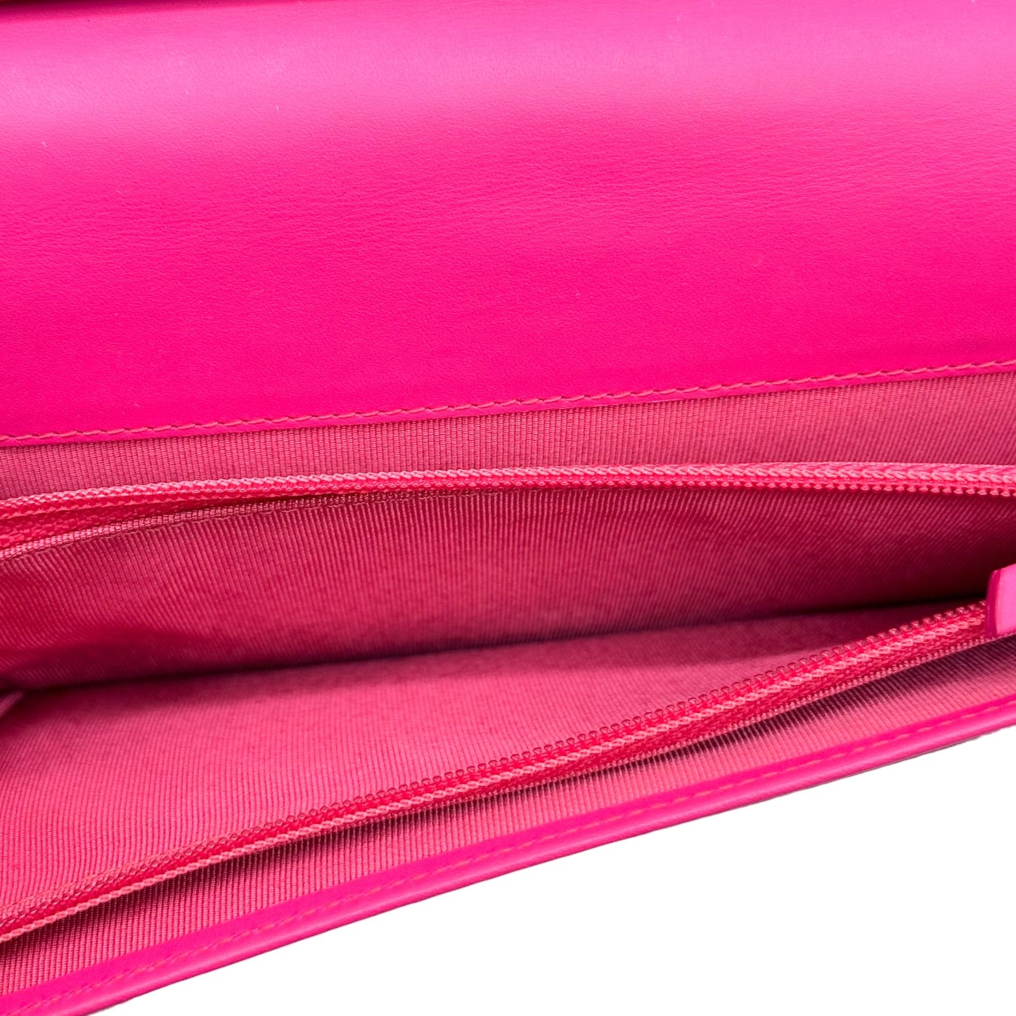 Chanel Large Long Wallet Hot Pink Caviar Leather