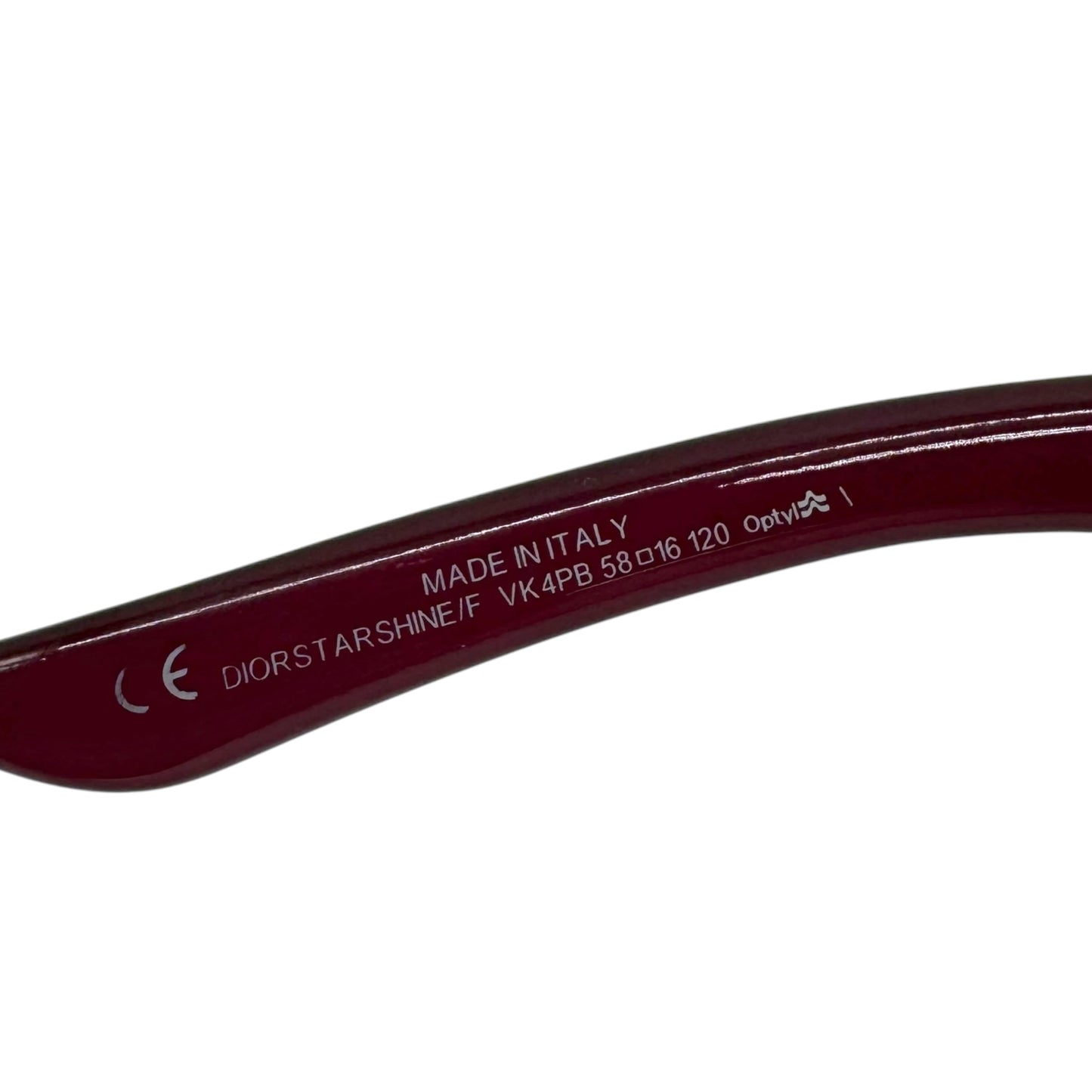 Christian Dior Burgundy Rectangle Sunglasses with Star Logo