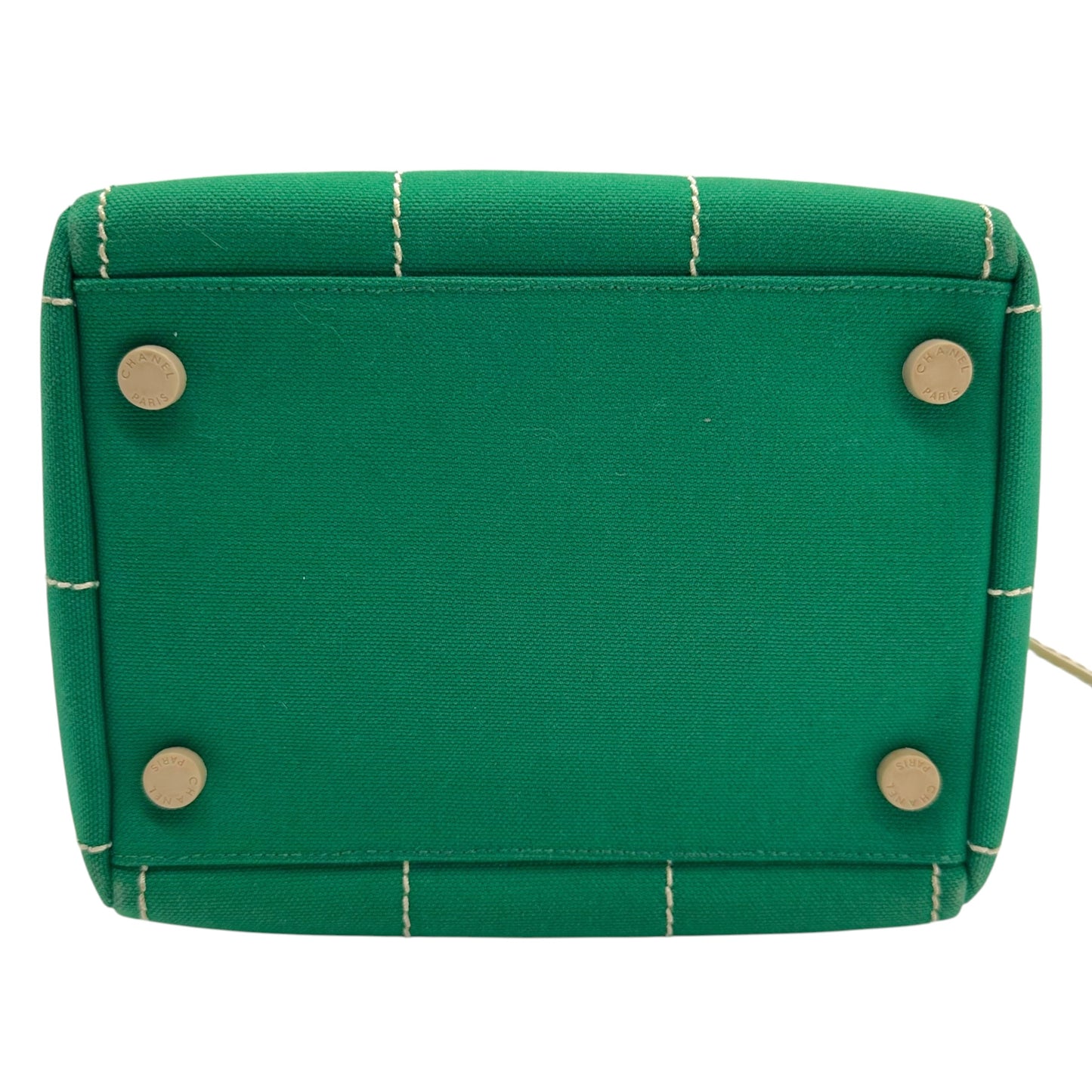 Chanel Green Canvas Quilted Handbag