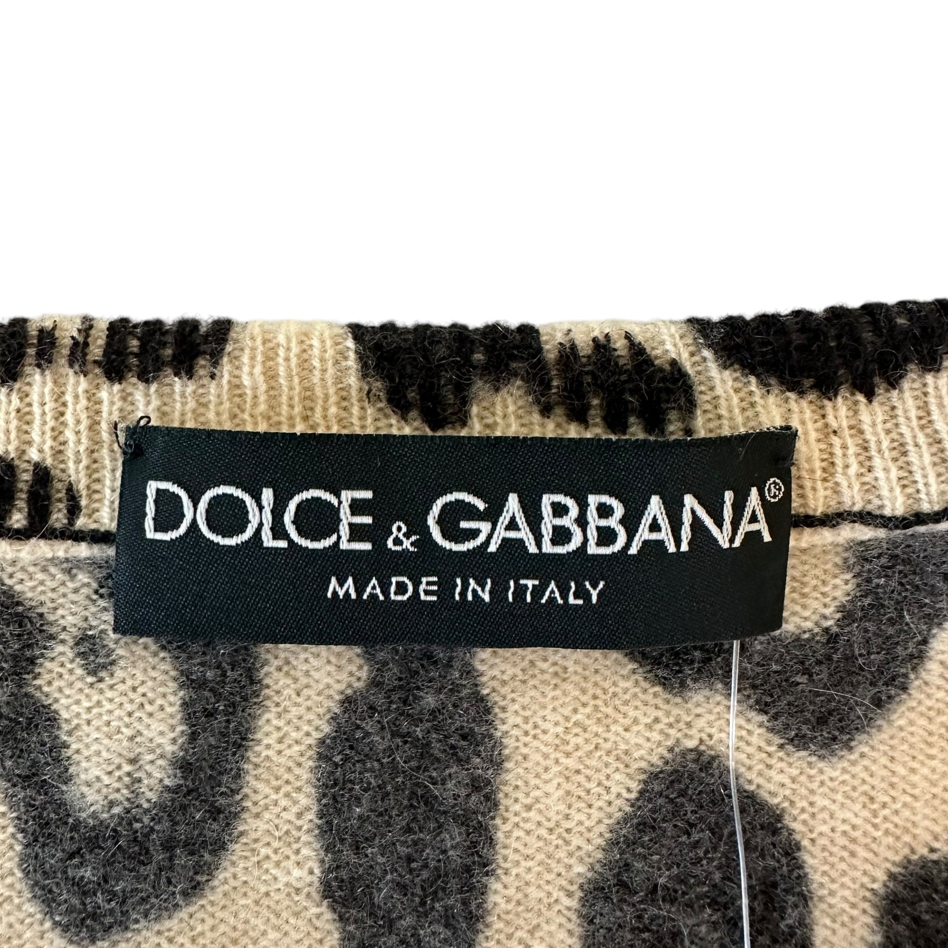 Dolce & Gabbana 3/4 Sleeve Cropped Leopard Print Cashmere Cardigan - Outfit Repeater