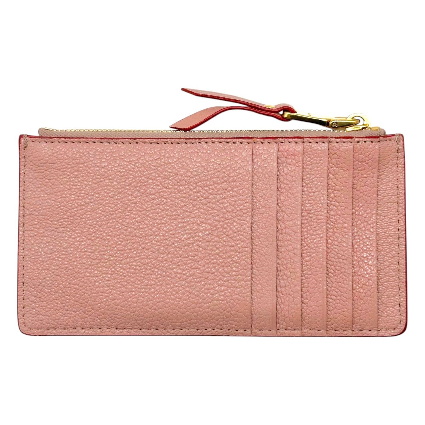 Miu Miu Pink Love Letter Cardholder Zip Wallet