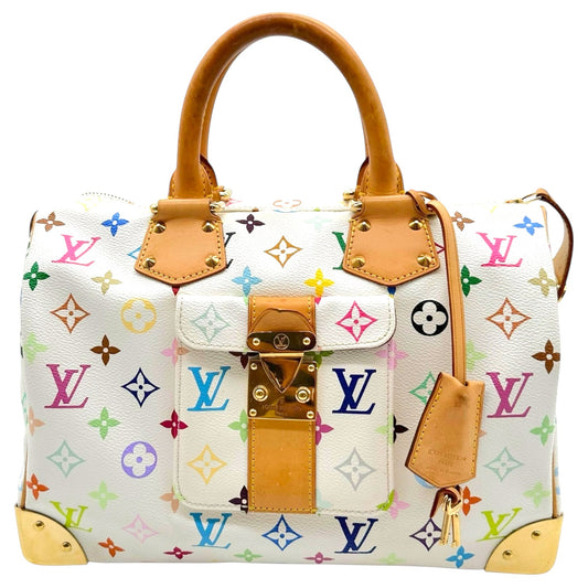 Louis Vuitton White Murakami Multicolor Speedy 30