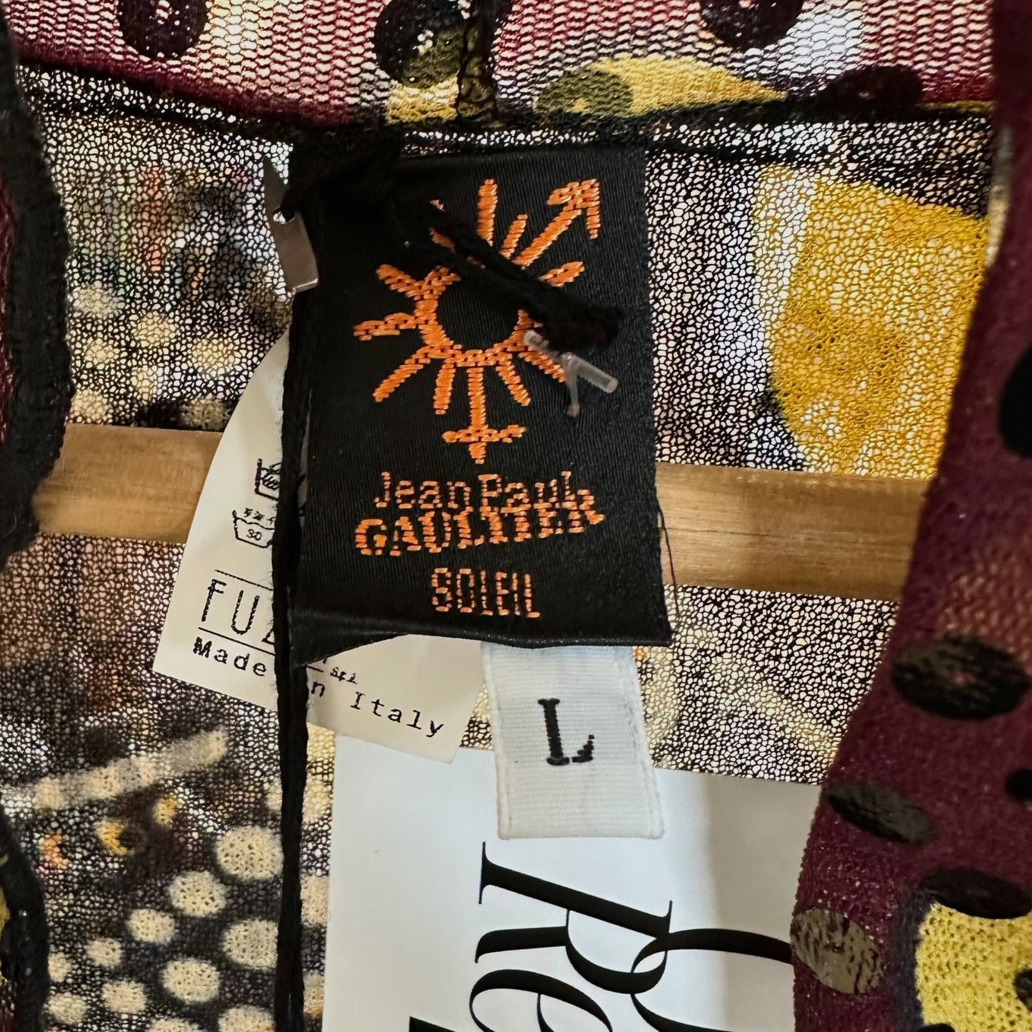 Jean Paul Gaultier Soleil Multi-Print Polka Dot Tie Front Cardigan Top NEW