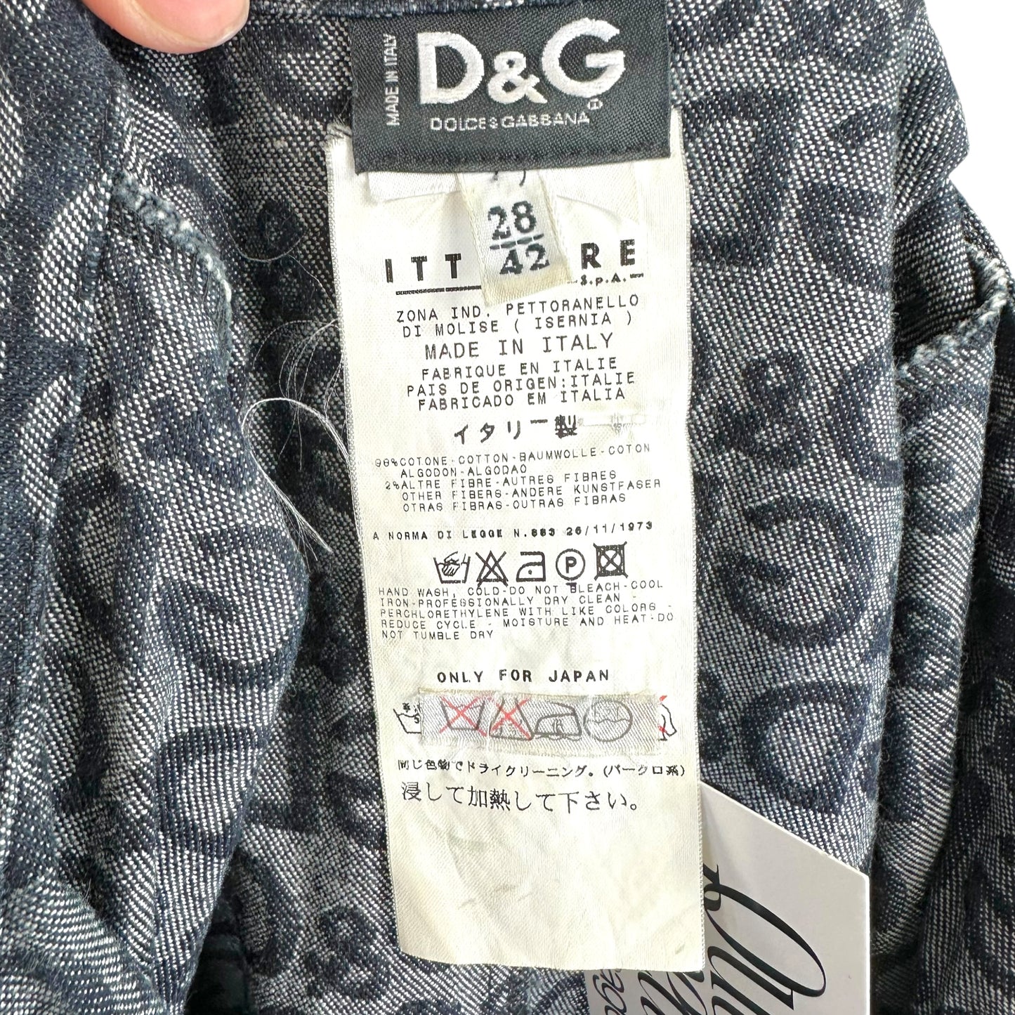 D&G Dolce & Gabbana Denim Logo Print Pleated Mini Dress