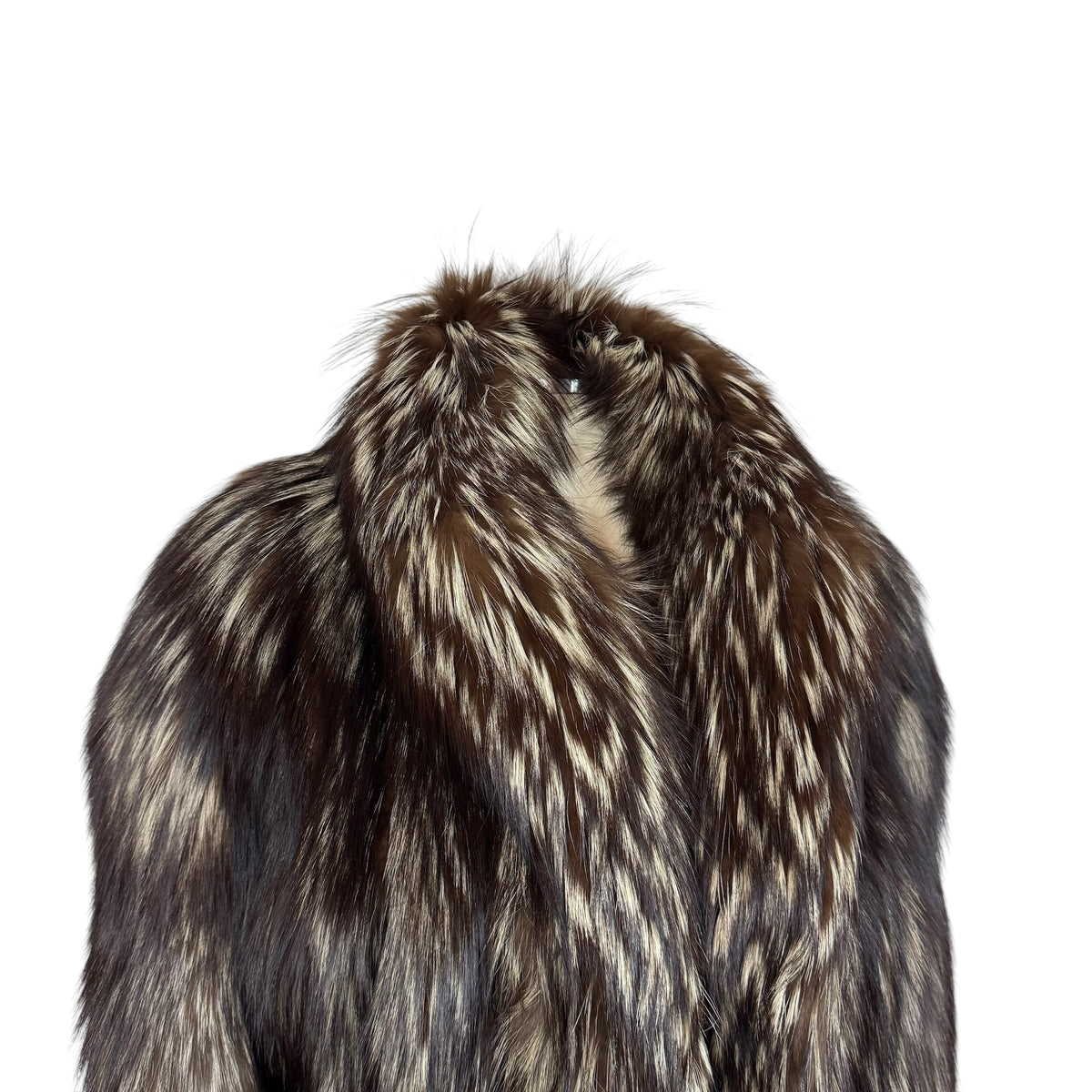 Saga Fox Silver Fox Mid-Length Coat