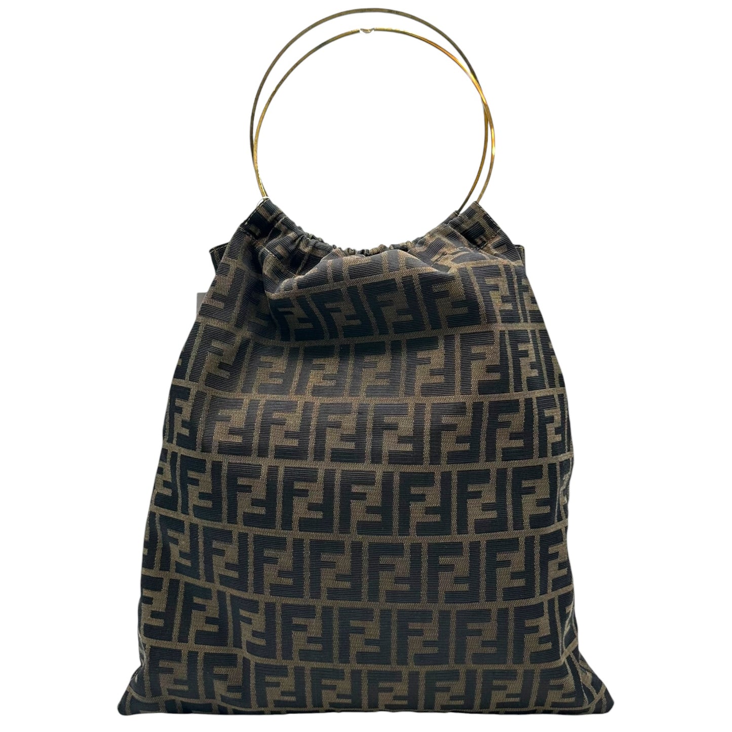 Fendi Zucca Monogram Ring Handle Clutch Bag - Outfit Repeater
