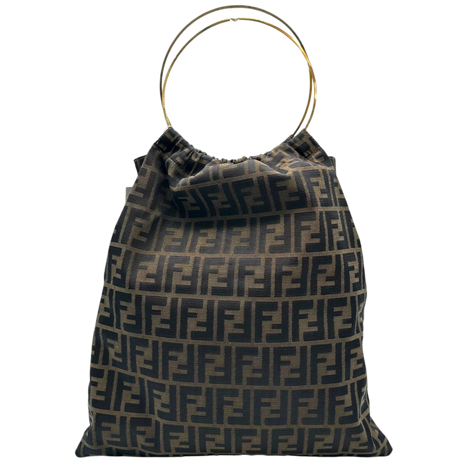 Fendi Zucca Monogram Ring Handle Clutch Bag - Outfit Repeater