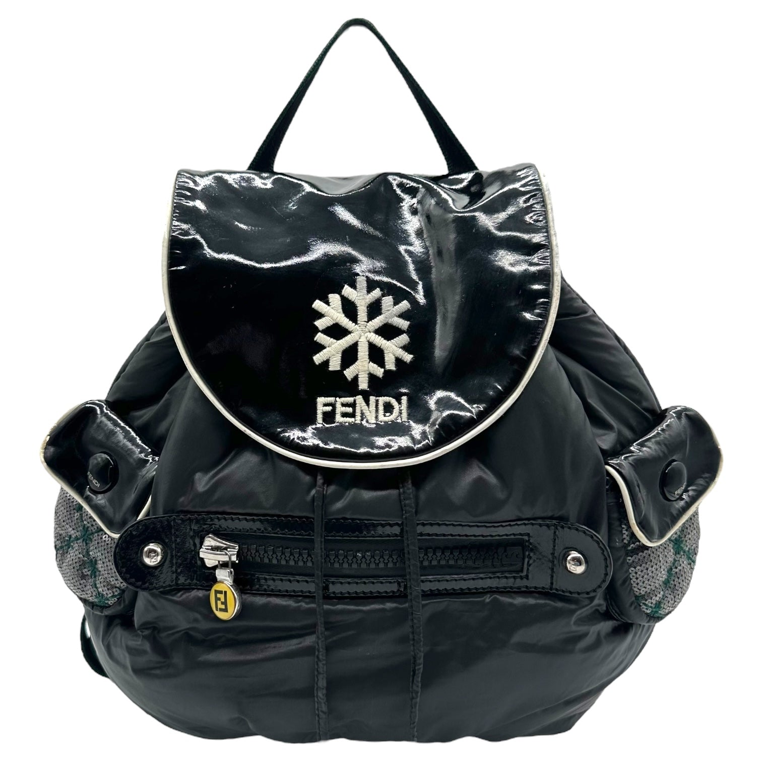 Fendi Black Sequin Snowflake Puffer Backpack - Outfit Repeater