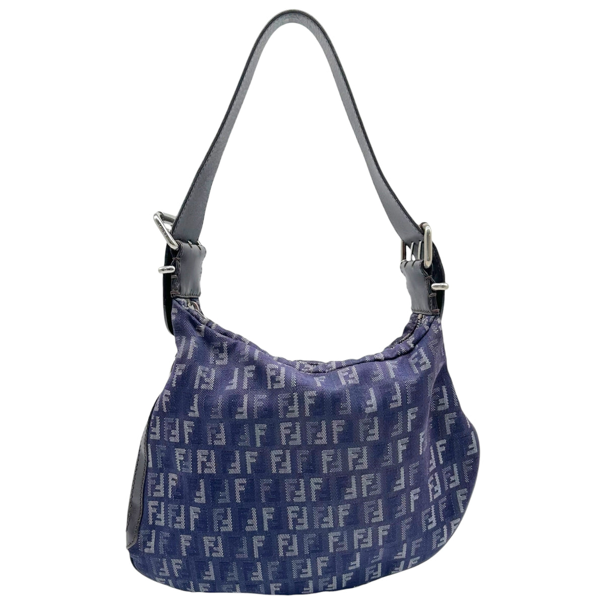 Fendi Medium Oyster Shoulder Bag Indigo Denim Monogram